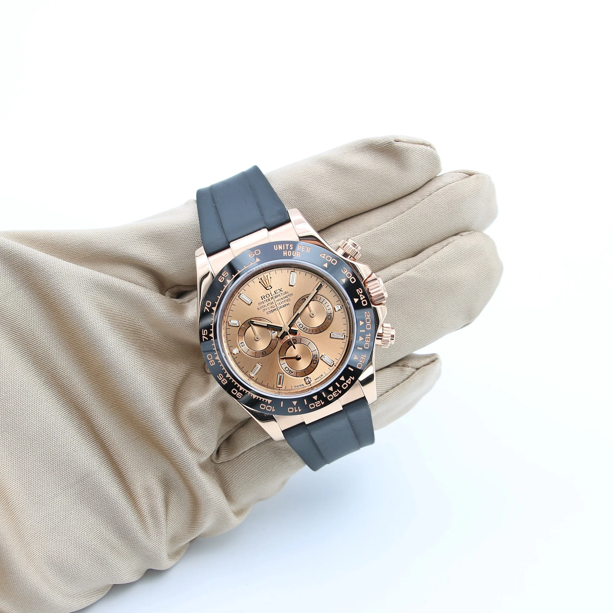 Rolex Daytona ref. 116515 Sundust Dial with Baguette Diamonds - Full Set - Image 4