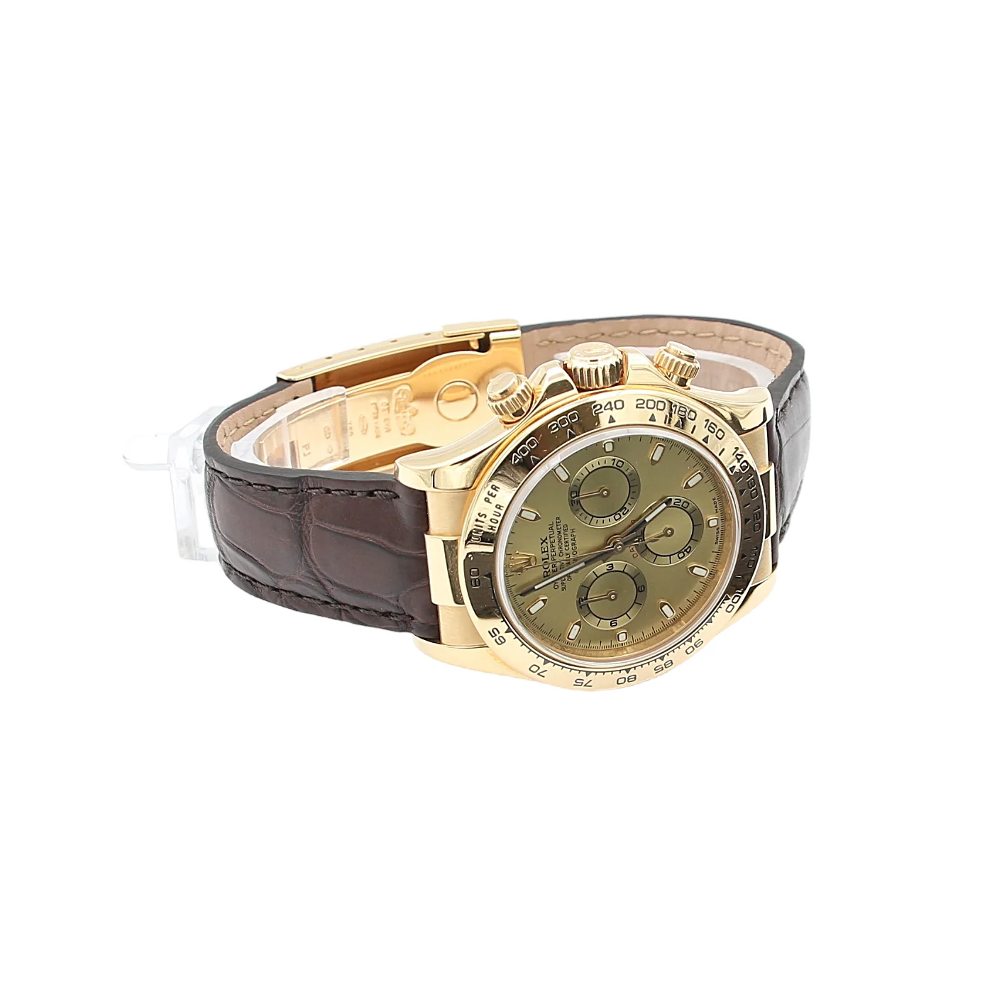 Rolex Daytona ref. 116518 - 18k Yellow Gold and Leather Strap - Champagne dial with gold subdials- Full Set - Image 8