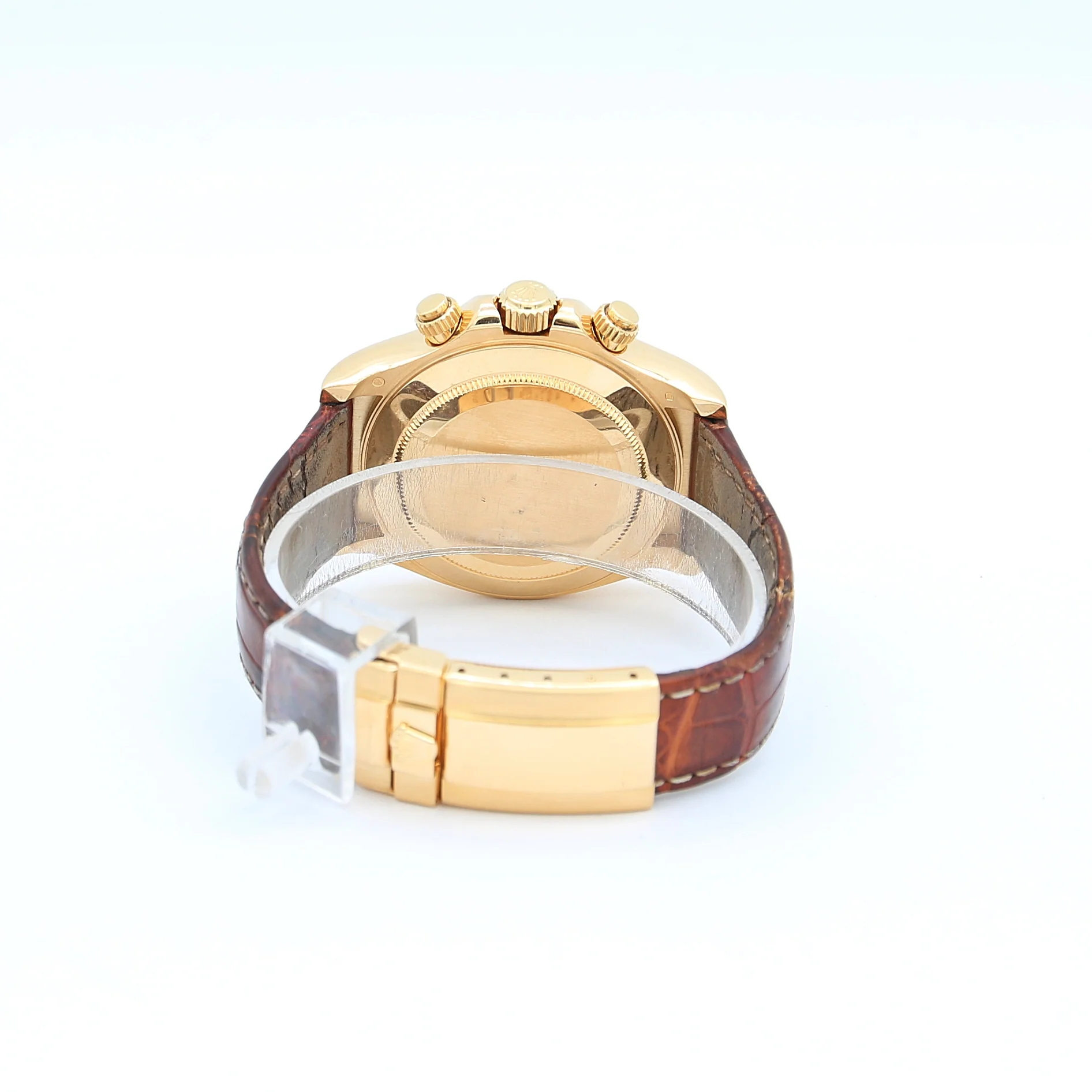 Rolex Daytona ref. 116518 -  18k Yellow Gold and Leather Strap - MOP Diamonds Dial - Full Set - Image 5