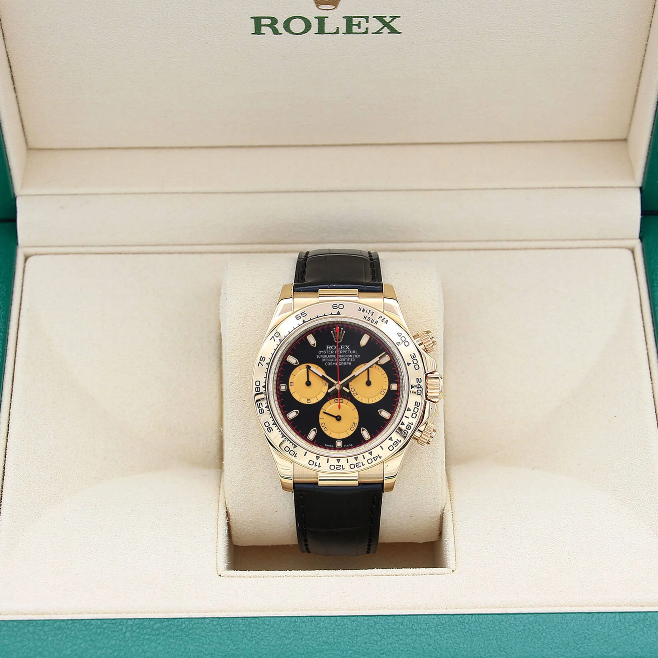 Rolex Daytona ref. 116518 - 18k Yellow Gold and Leather Strap - Paul Newman dial - Image 3