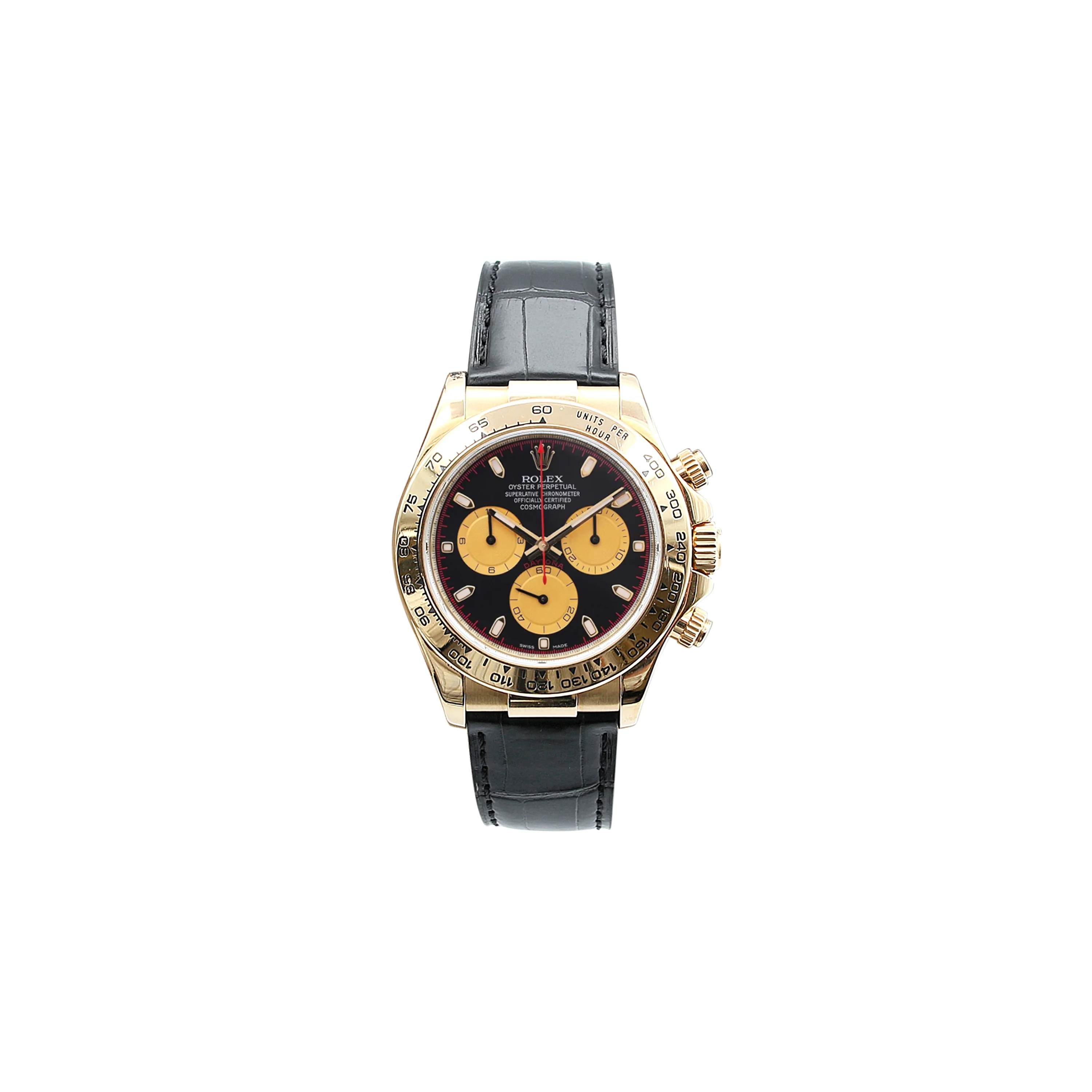 Rolex Daytona ref. 116518 - 18k Yellow Gold and Leather Strap - Paul Newman dial - Image 4