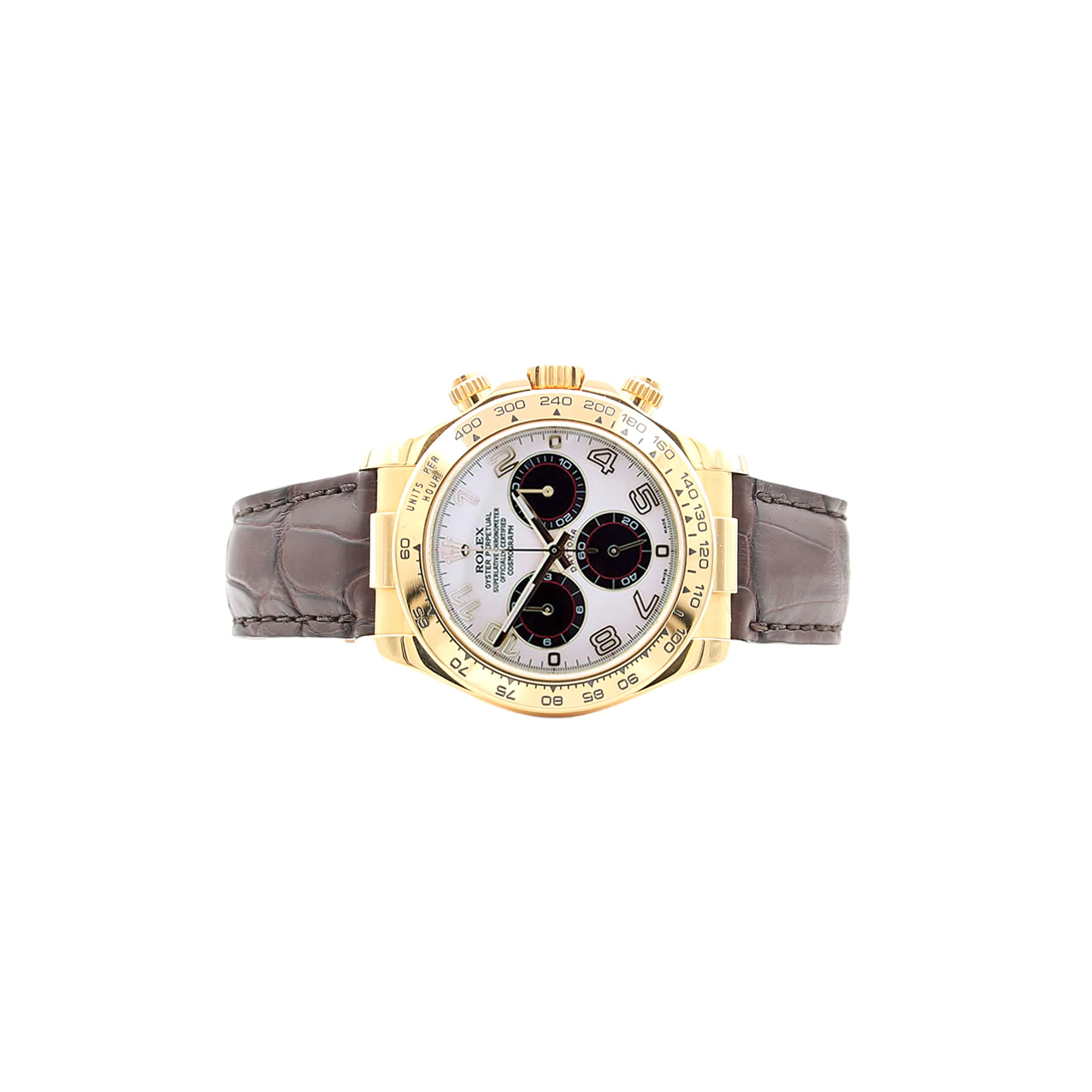 Rolex Daytona ref. 116518 - 18k Yellow Gold and Leather Strap - White Racing dial - Full Set - Image 3