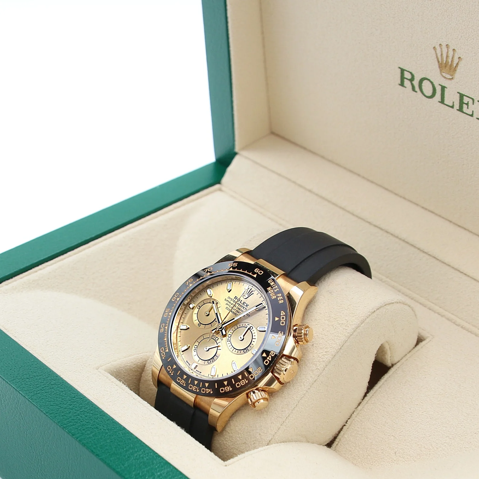 Rolex Daytona ref. 116518LN - Oysterflex - Champagne Dial with Gold Subdials - Full Set - Image 2