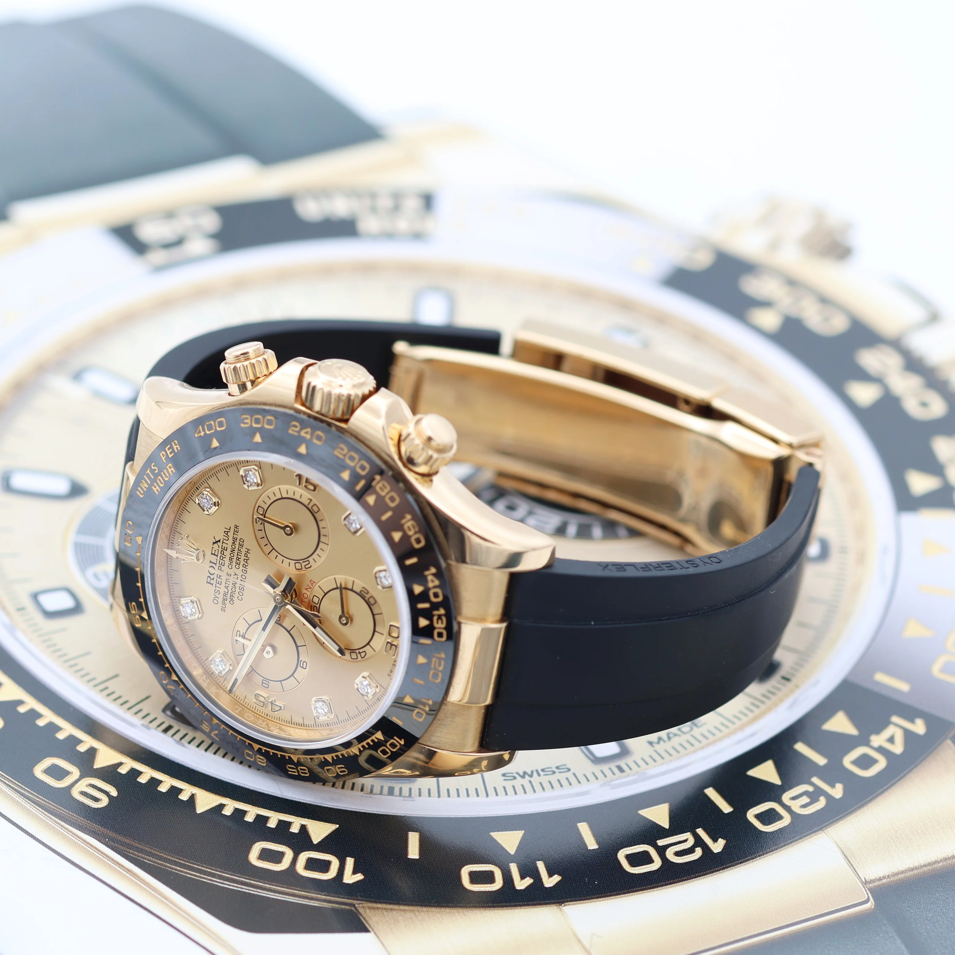 Rolex Daytona ref. 116518LN - Oysterflex - Champagne Dial with diamonds - Full Set - Image 10