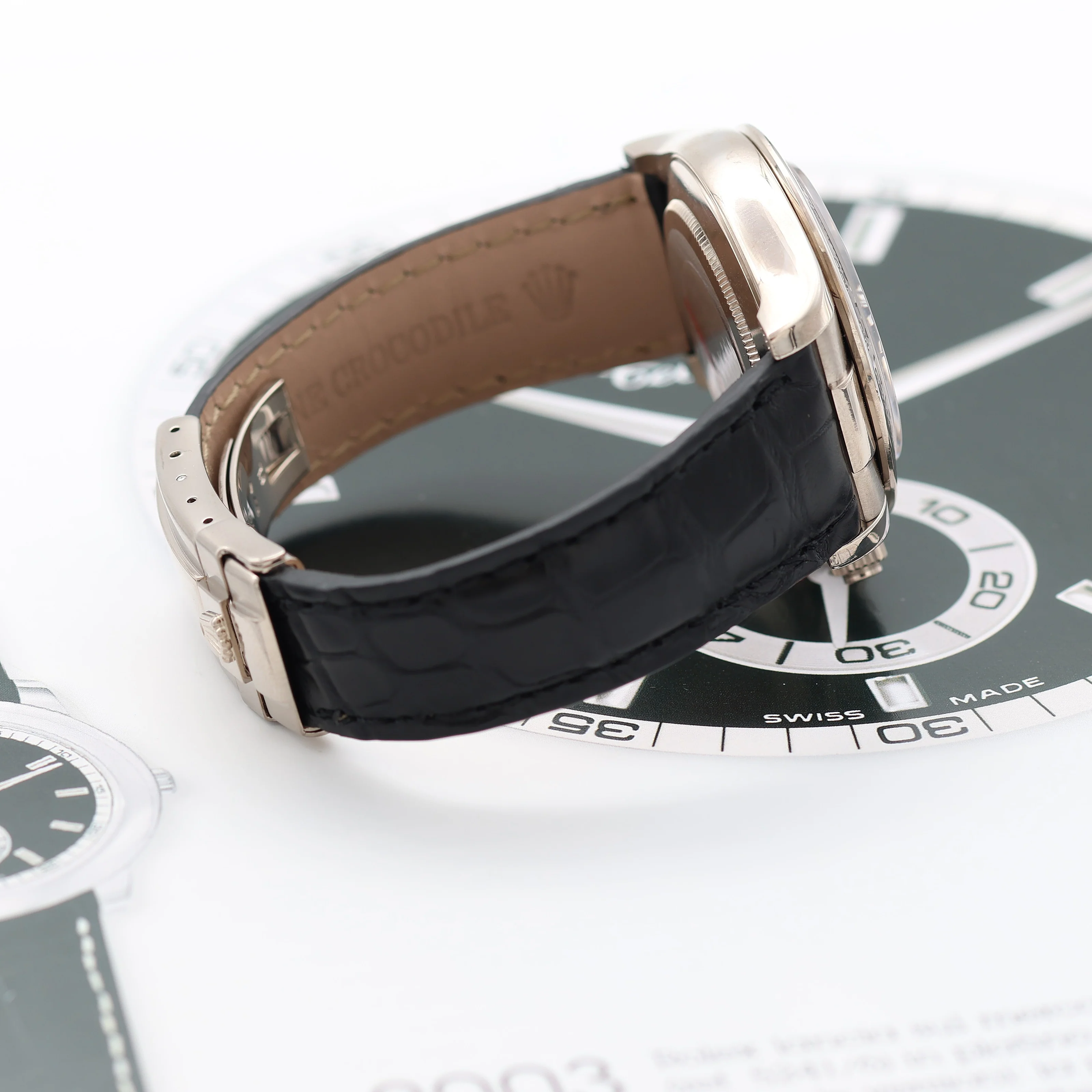 Rolex Daytona ref. 116519 Black Racing Dial - White Gold 18K - Leather Strap - Full Set - Image 14