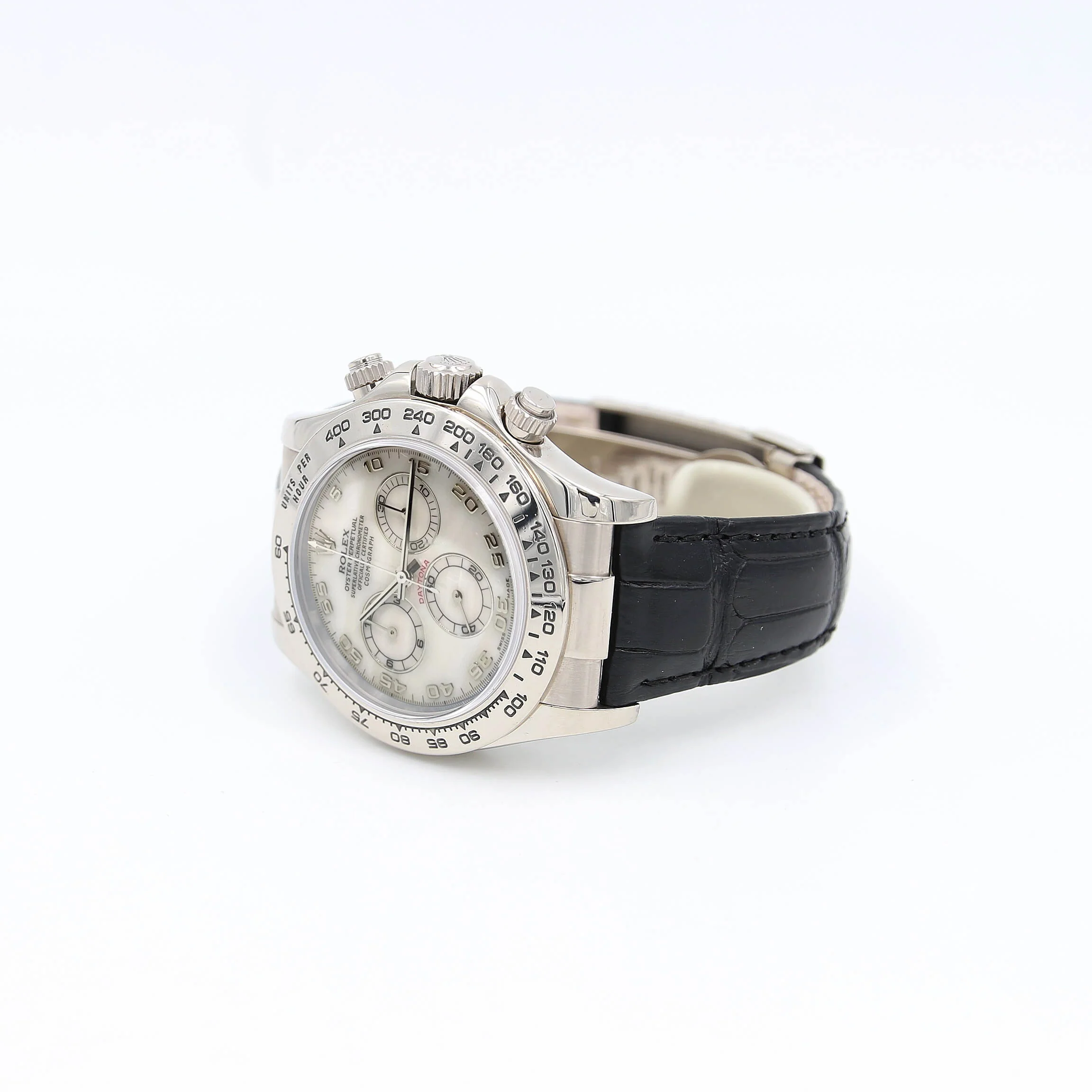 Rolex Daytona ref. 116519 MOP Arabic Dial - White Gold 18K - Leather Strap - Full Set - Image 4