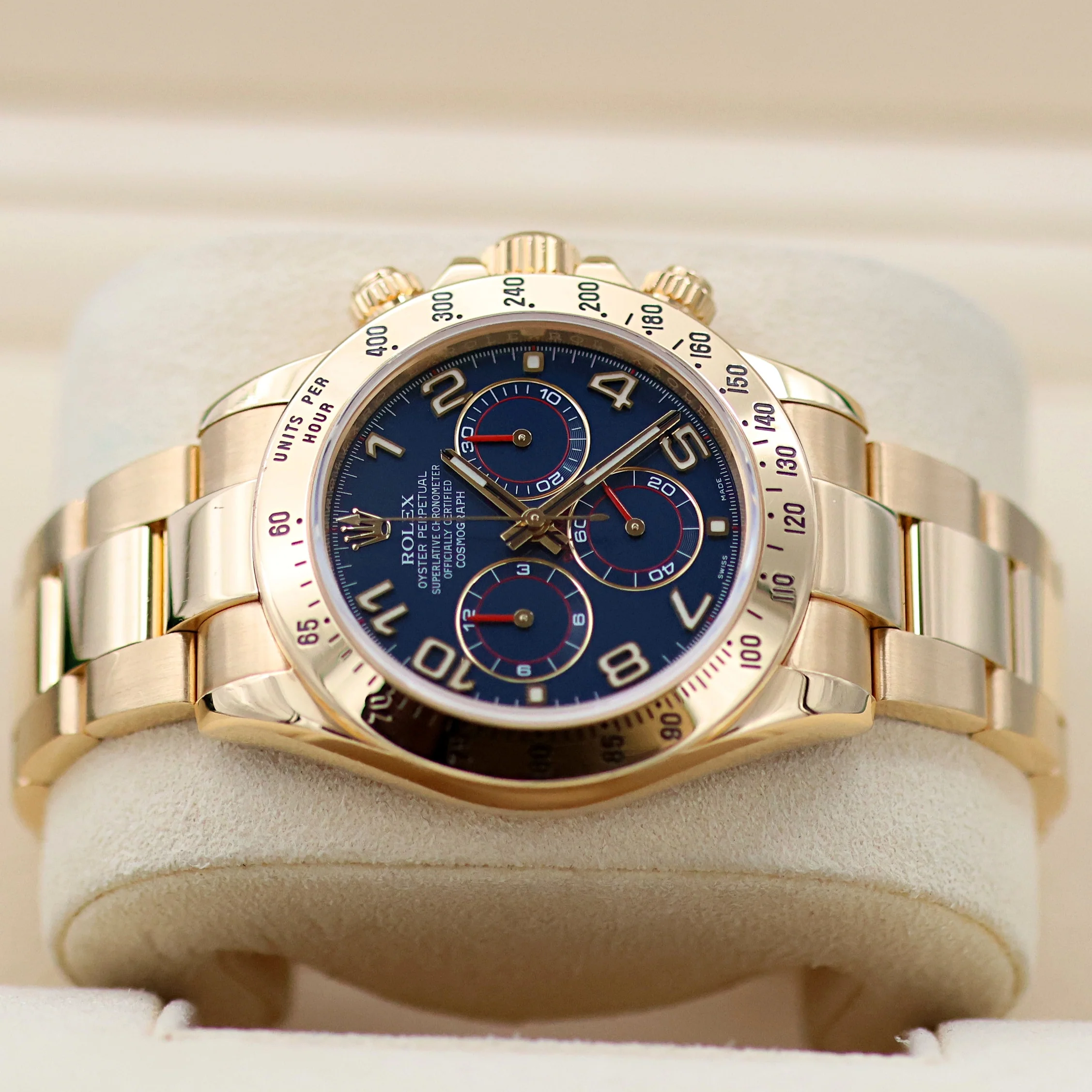 Rolex Daytona ref. 116528 - 18K Yellow Gold Blue Racing dial - Full Set - Image 3