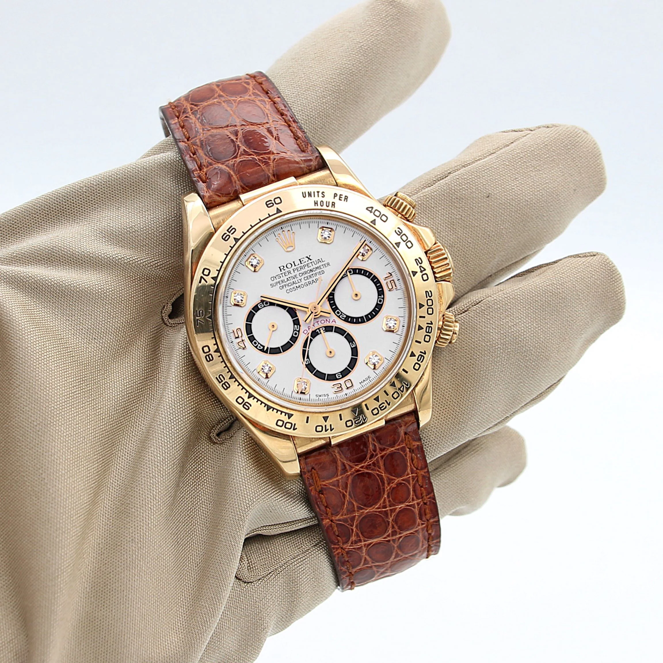 ON SALE: Rolex Daytona ref. 16518G - White Diamonds Dial with black subs - Full Set - Image 4