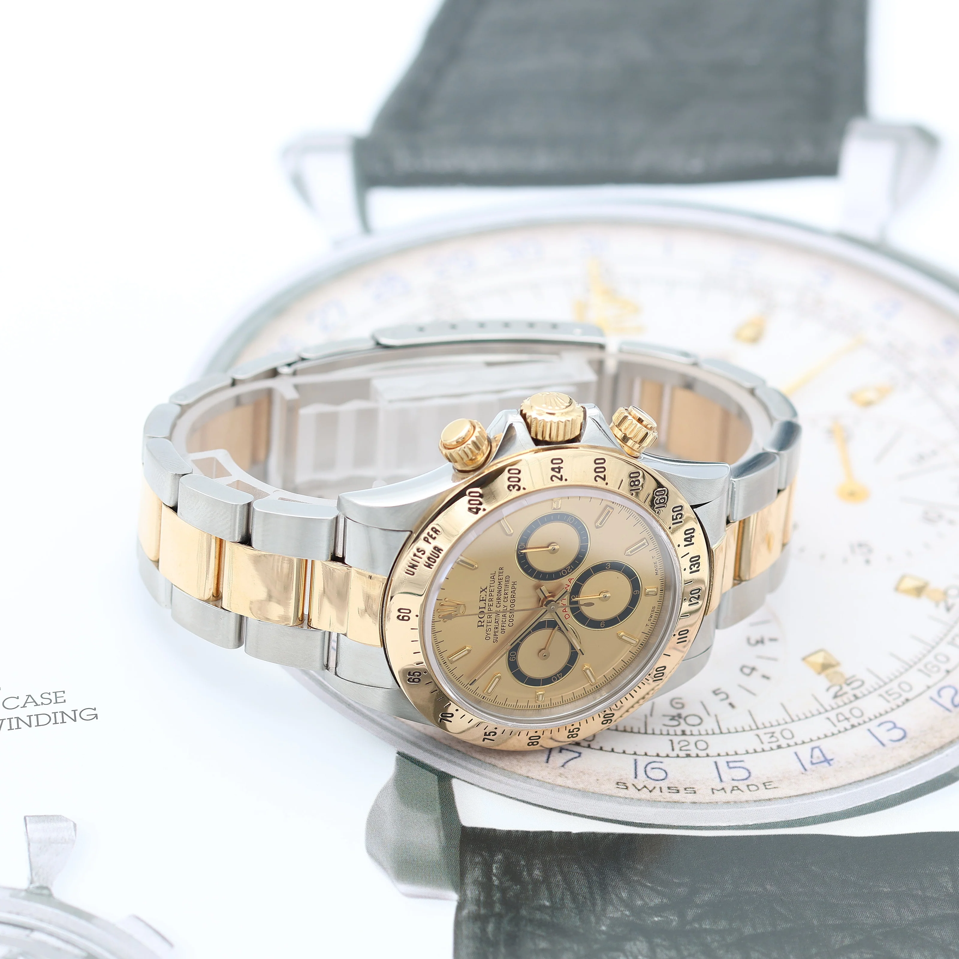 Rolex Daytona ref. 16523 Steel and Gold Champagne Dial Oyster Bracelet - Full Set - Image 3