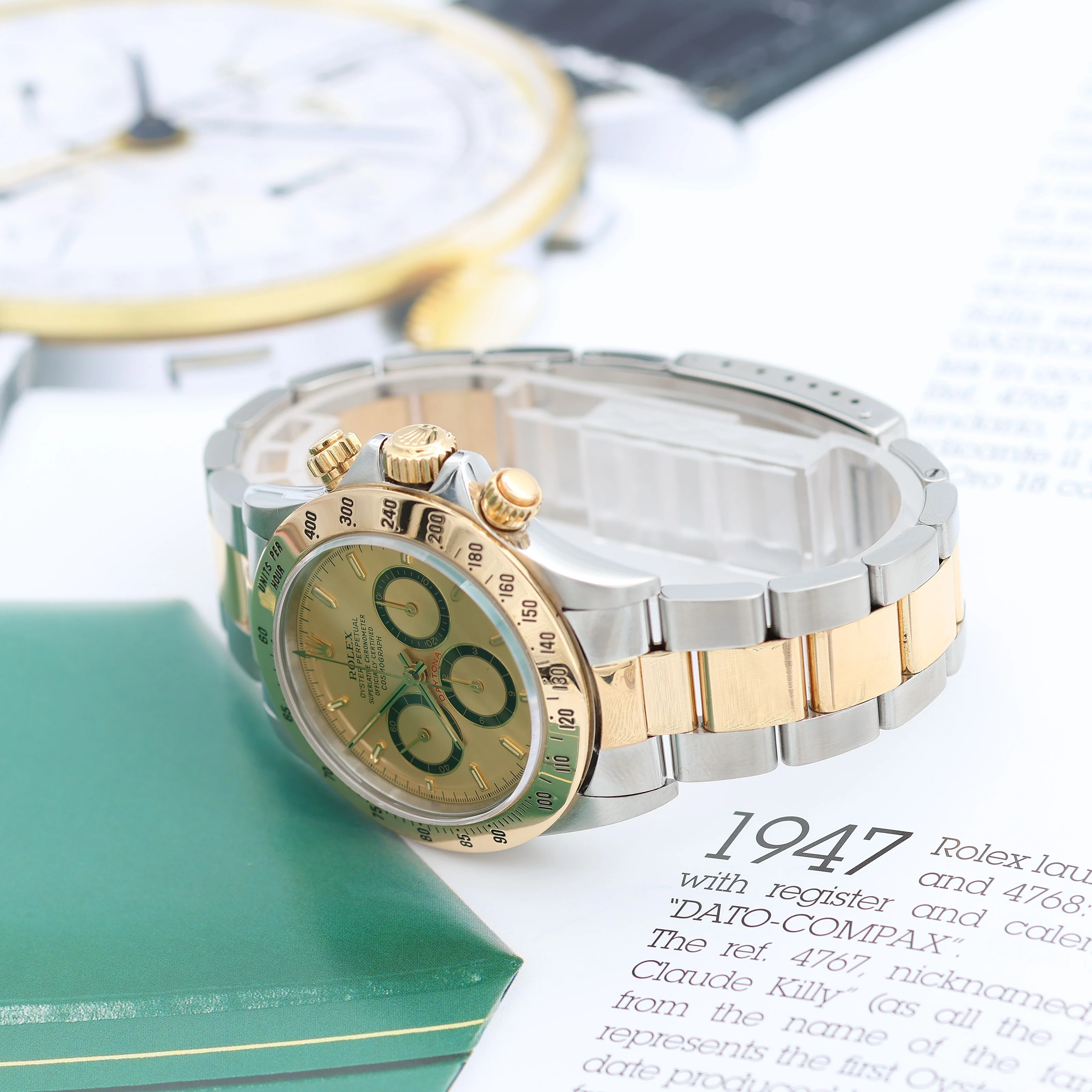 Rolex Daytona ref. 16523 Steel and Gold Champagne Dial Oyster Bracelet - Full Set - Image 5