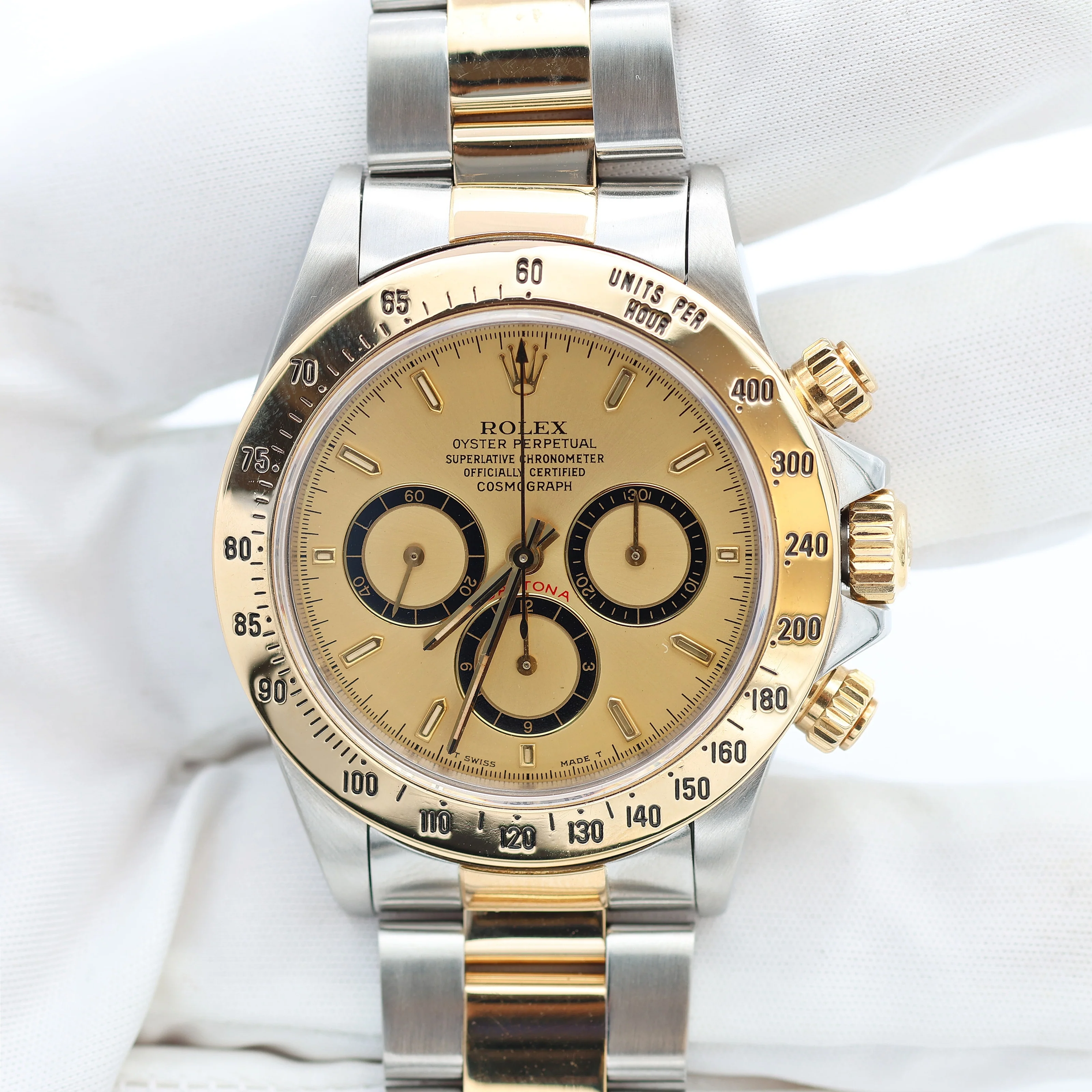 Rolex Daytona ref. 16523 Steel and Gold Champagne Dial Oyster Bracelet - Full Set - Image 7