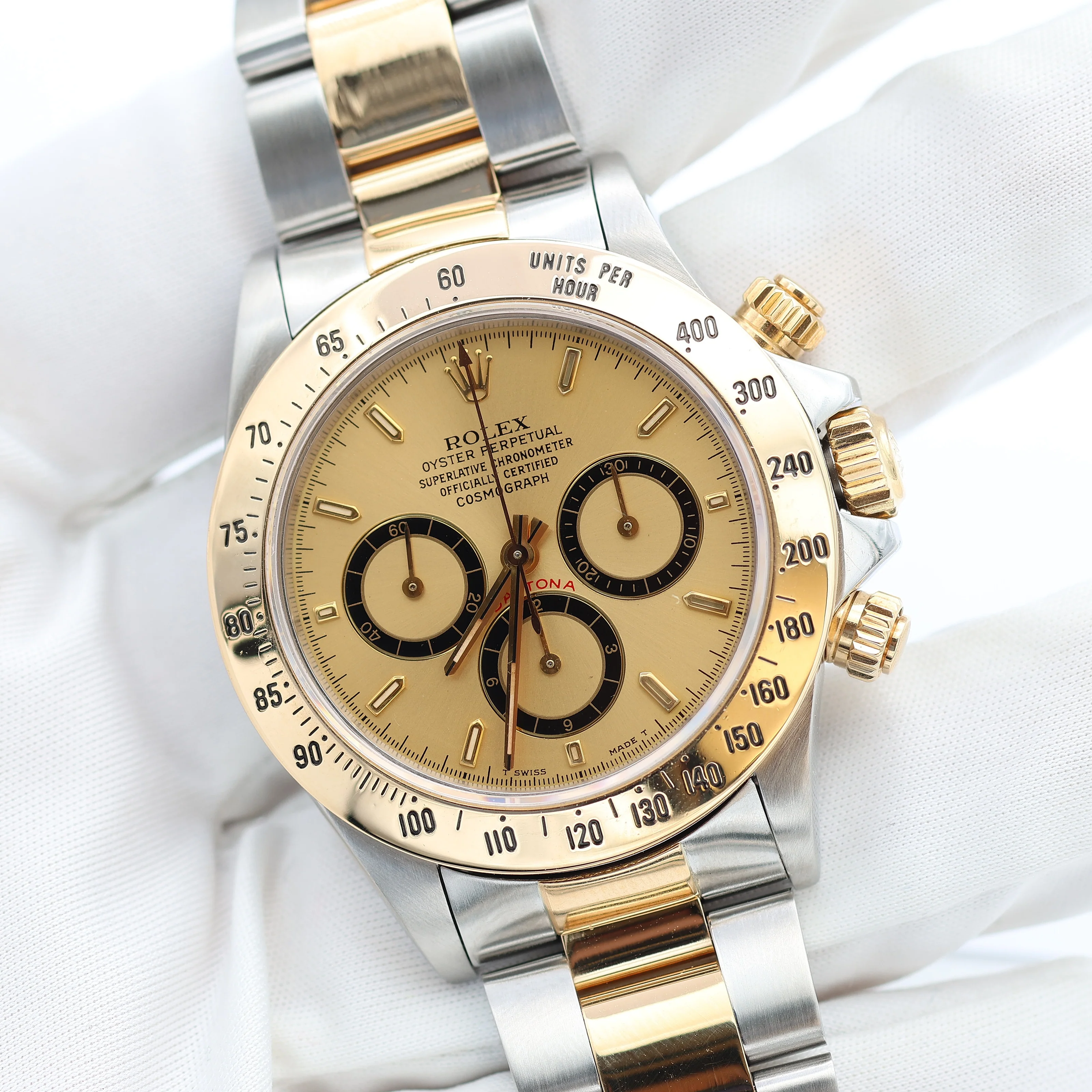 Rolex Daytona ref. 16523 Steel and Gold Champagne Dial Oyster Bracelet - Full Set - Image 8