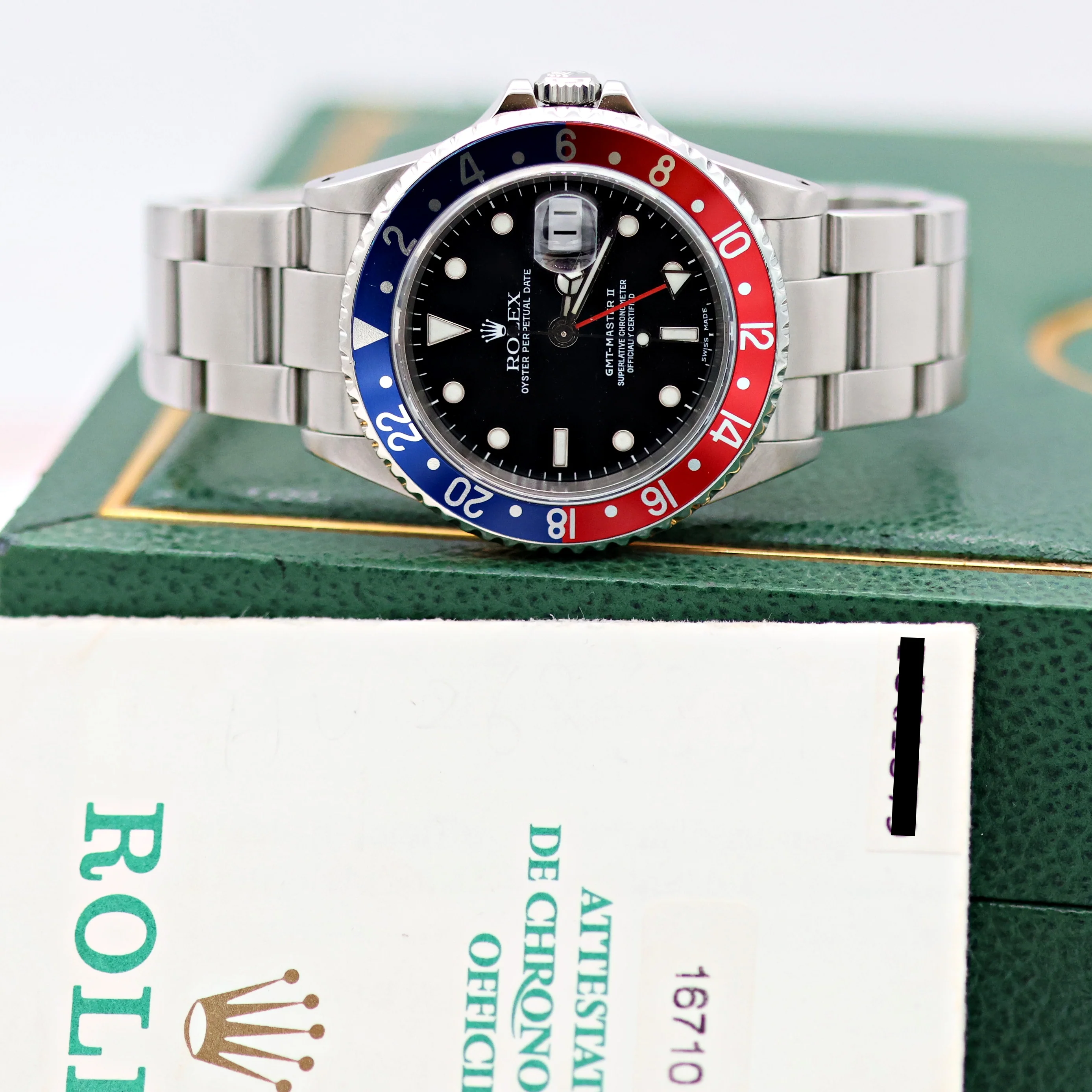 Rolex GMT Master II 16710 - Pepsi Bezel "Swiss Made" - Full Set