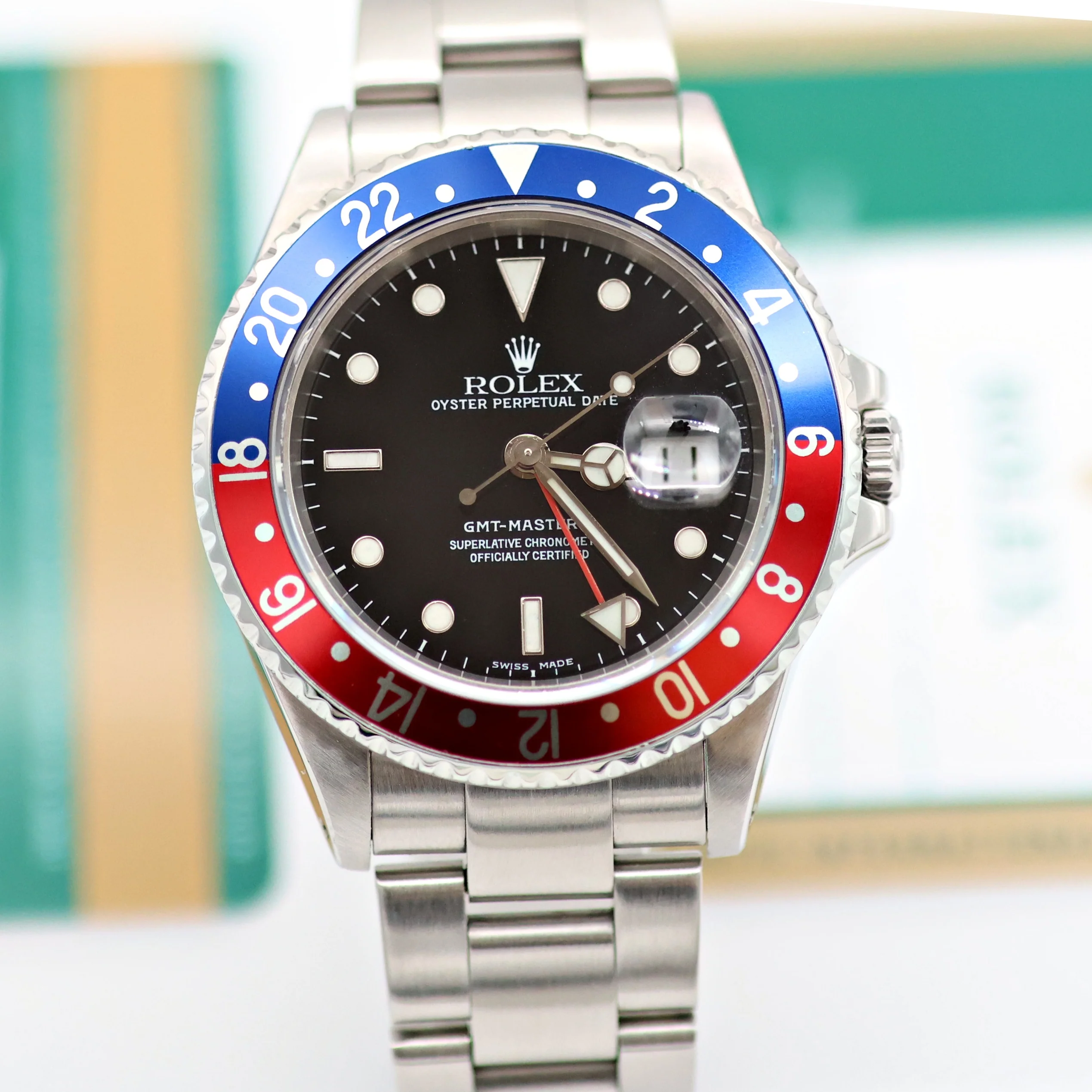 Rolex GMT Master II 16710 - Pepsi Bezel "Swiss Made" - Full Set - Image 8
