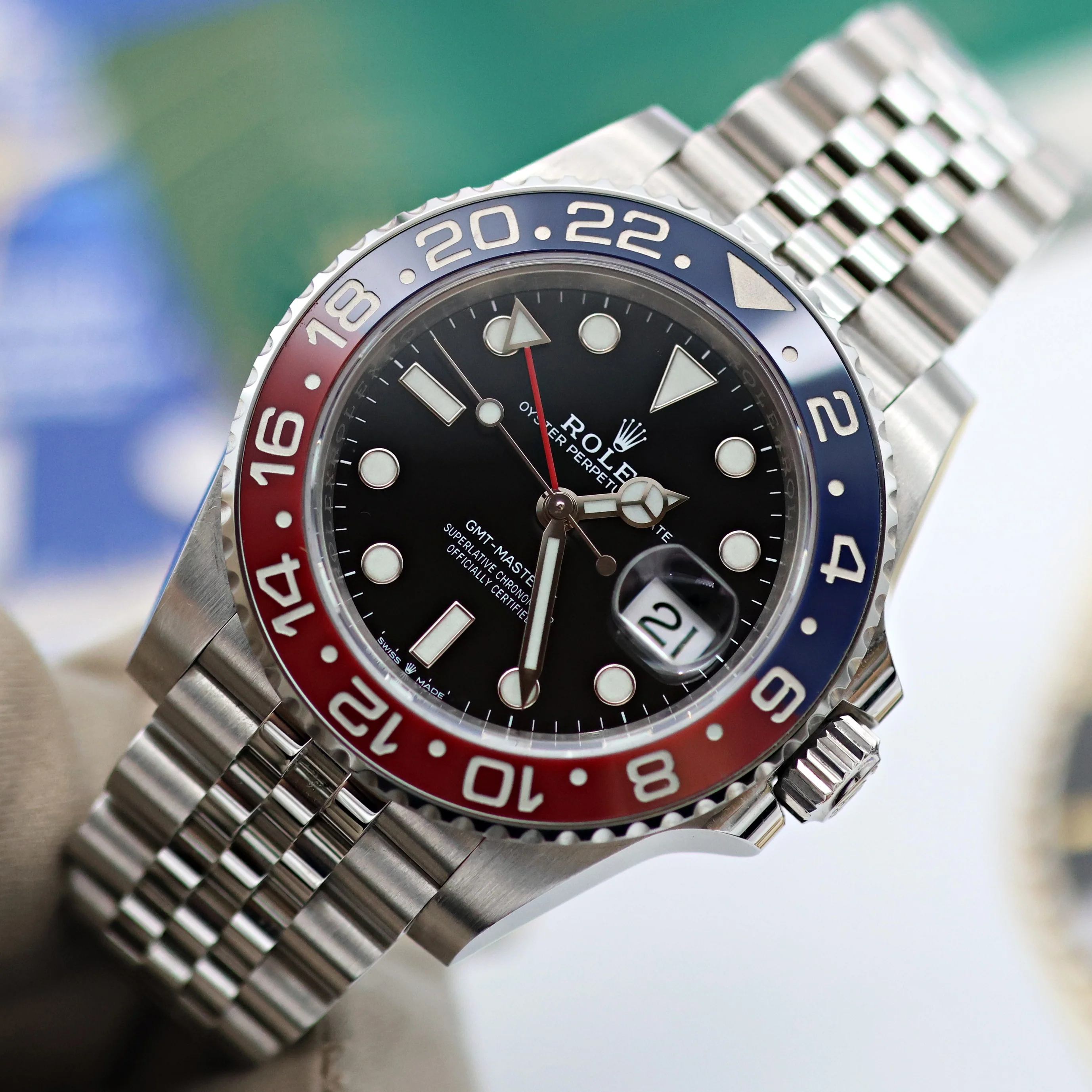 Rolex GMT Master ref. 126710BLRO - Jubilee Bracelet - Full Set - Image 4