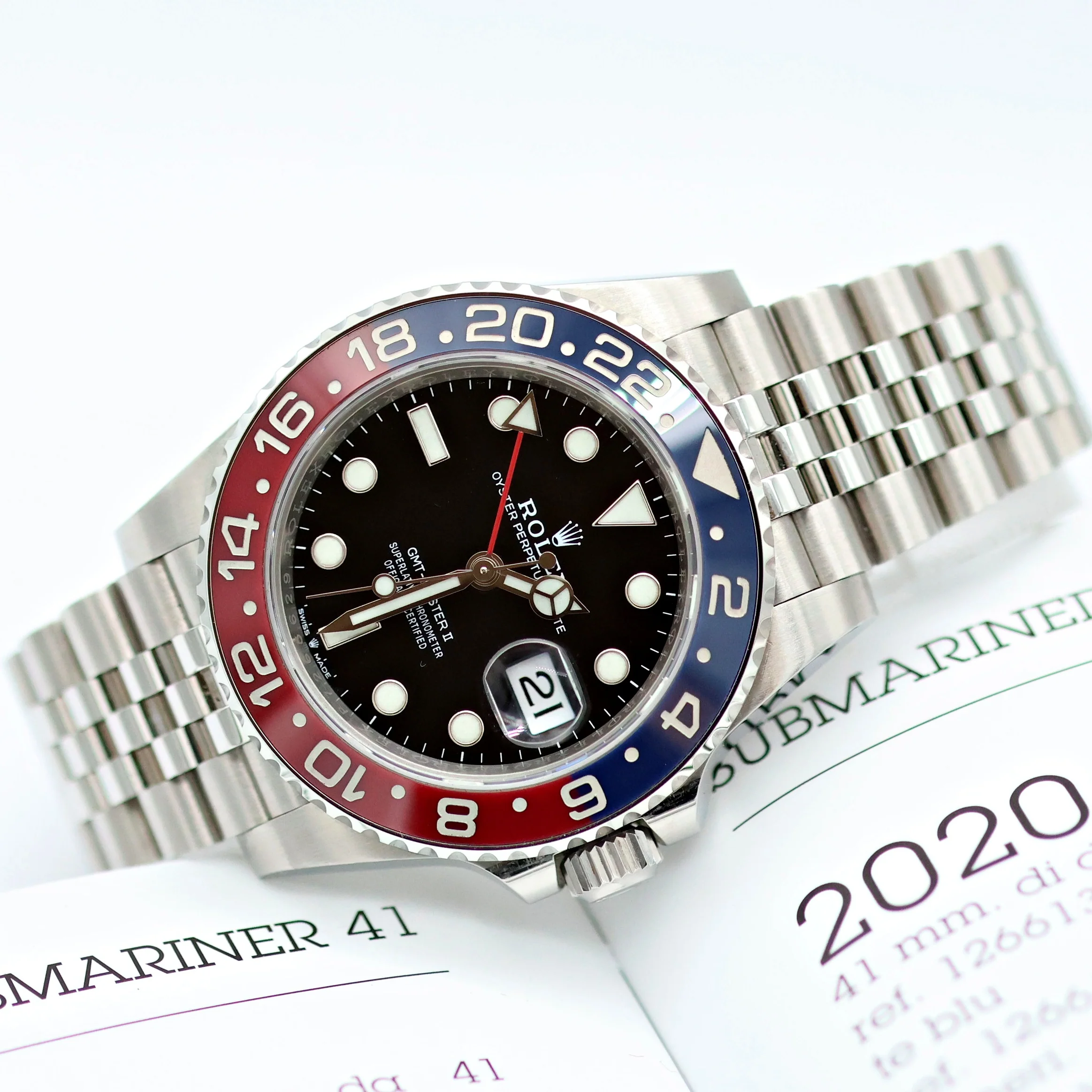 Rolex GMT Master ref. 126710BLRO - Jubilee Bracelet - Full Set - Image 9