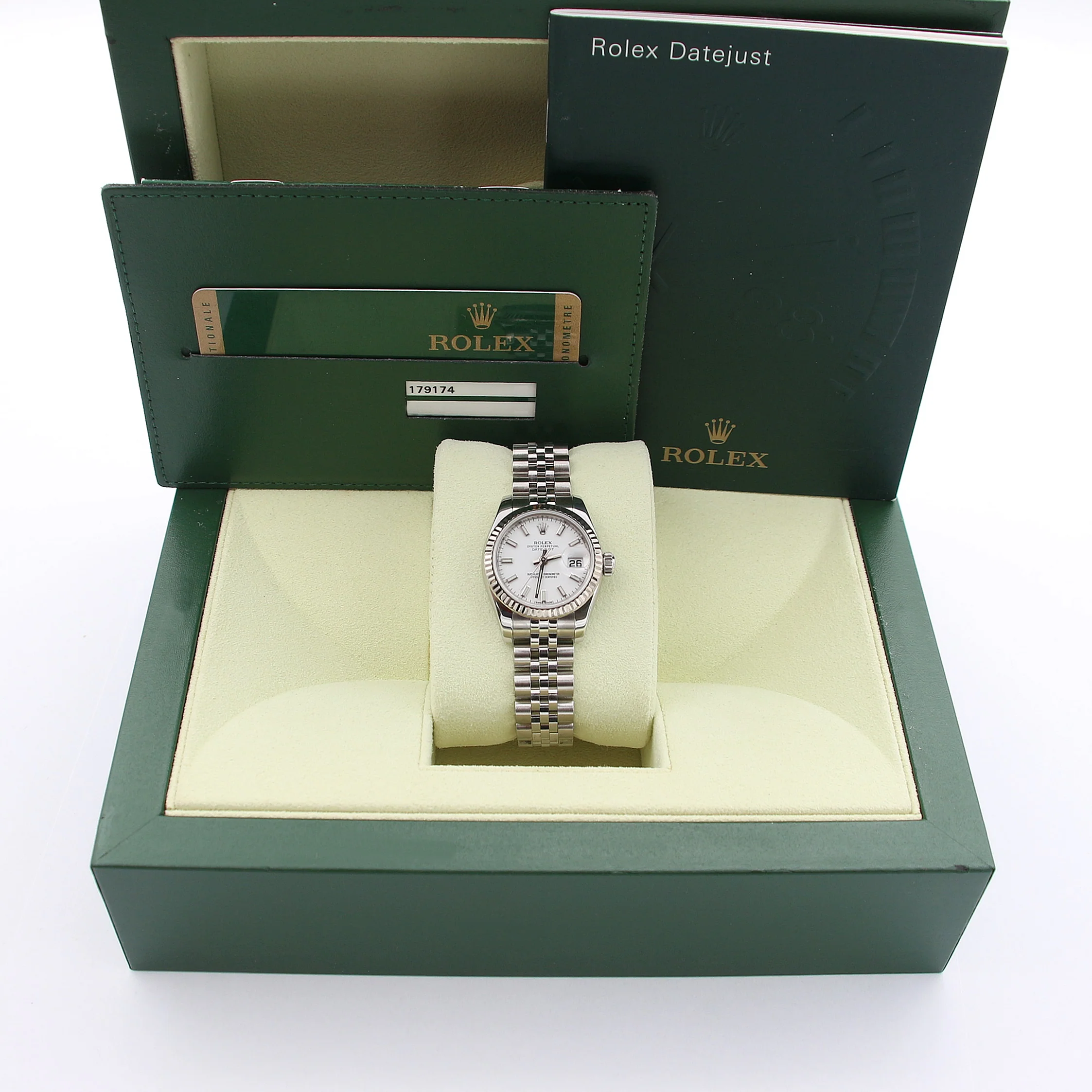 Rolex Lady-Datejust 179174 - White Dial - Full Set - Image 2