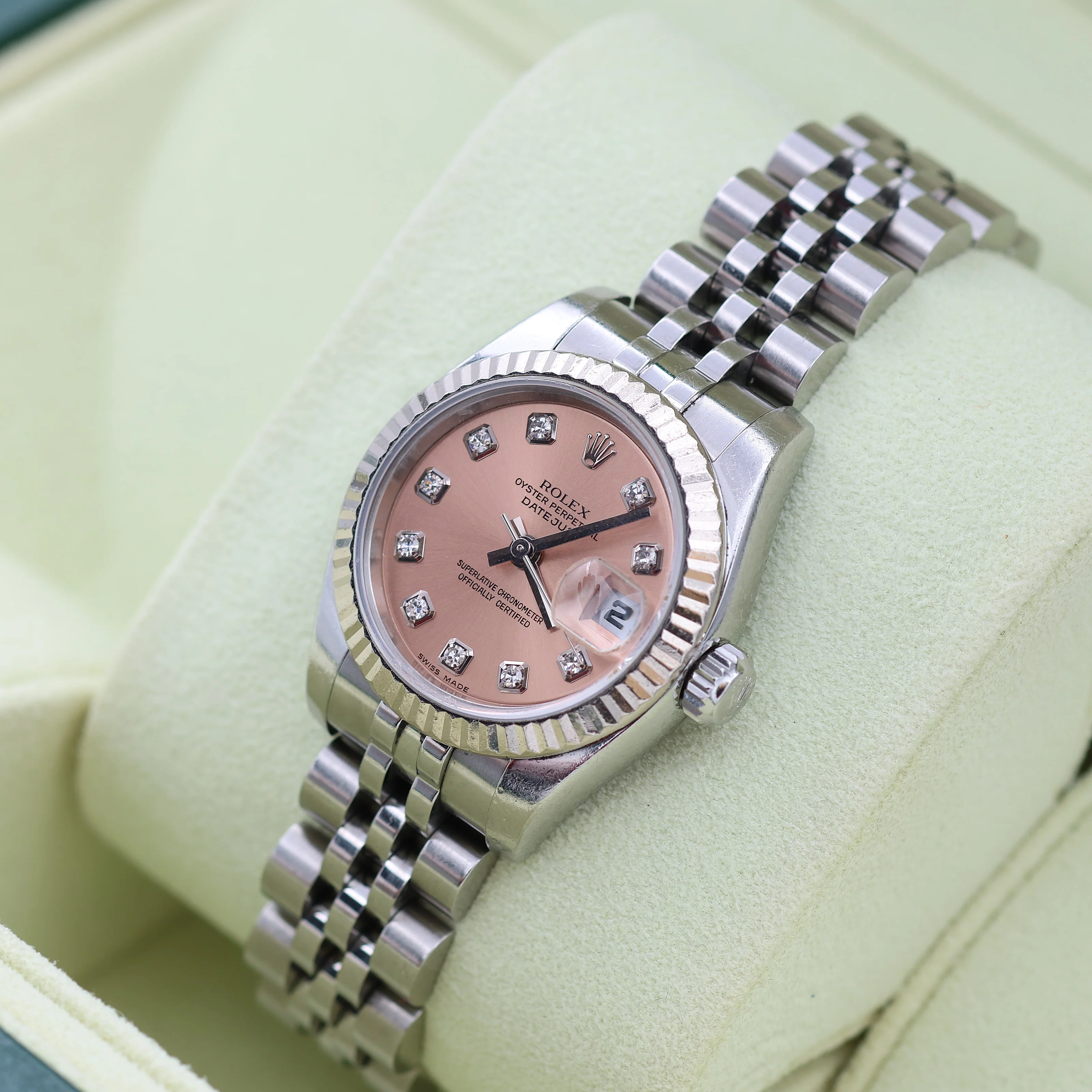 Rolex Lady Datejust ref. 179174 Salmon Diamonds - Full set - Image 2