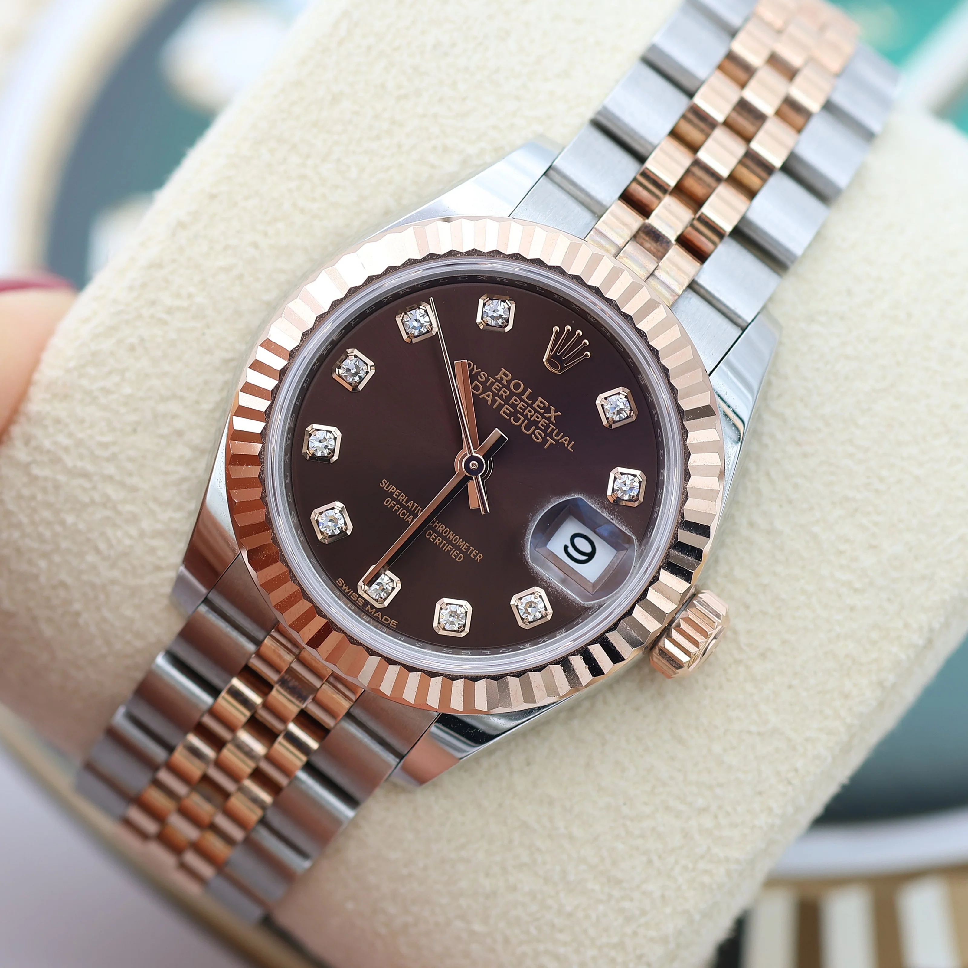 Rolex Lady Datejust ref. 279171 Chocolate Diamonds Dial - Jubilee - Full Set - Image 2