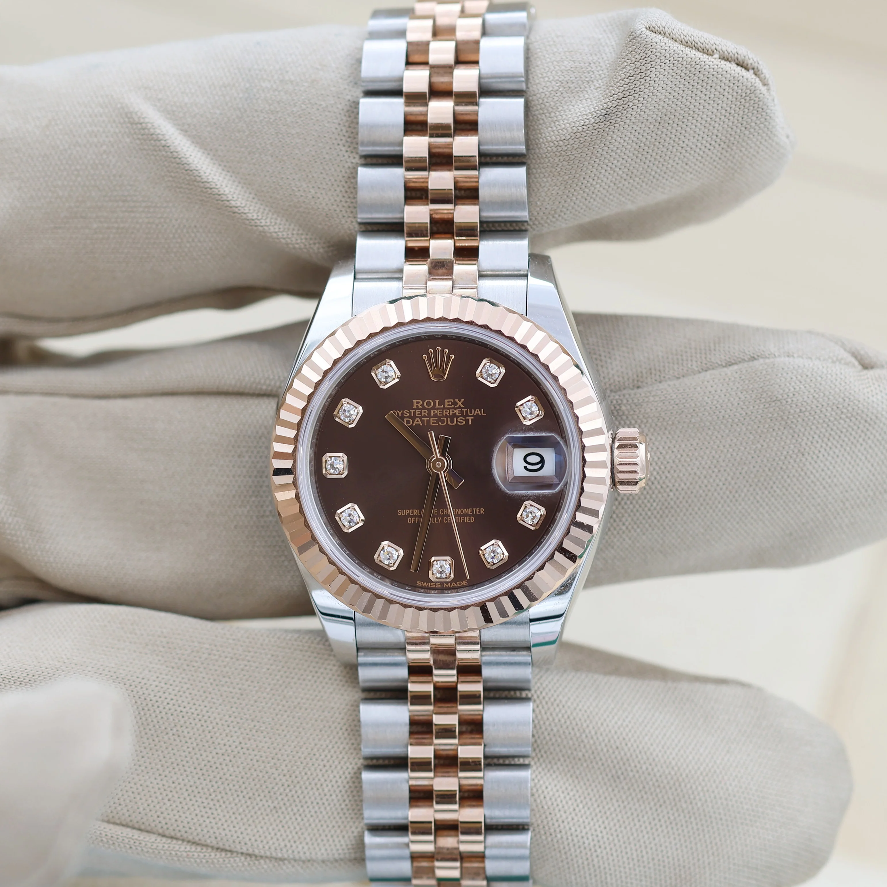 Rolex Lady Datejust ref. 279171 Chocolate Diamonds Dial - Jubilee - Full Set - Image 3