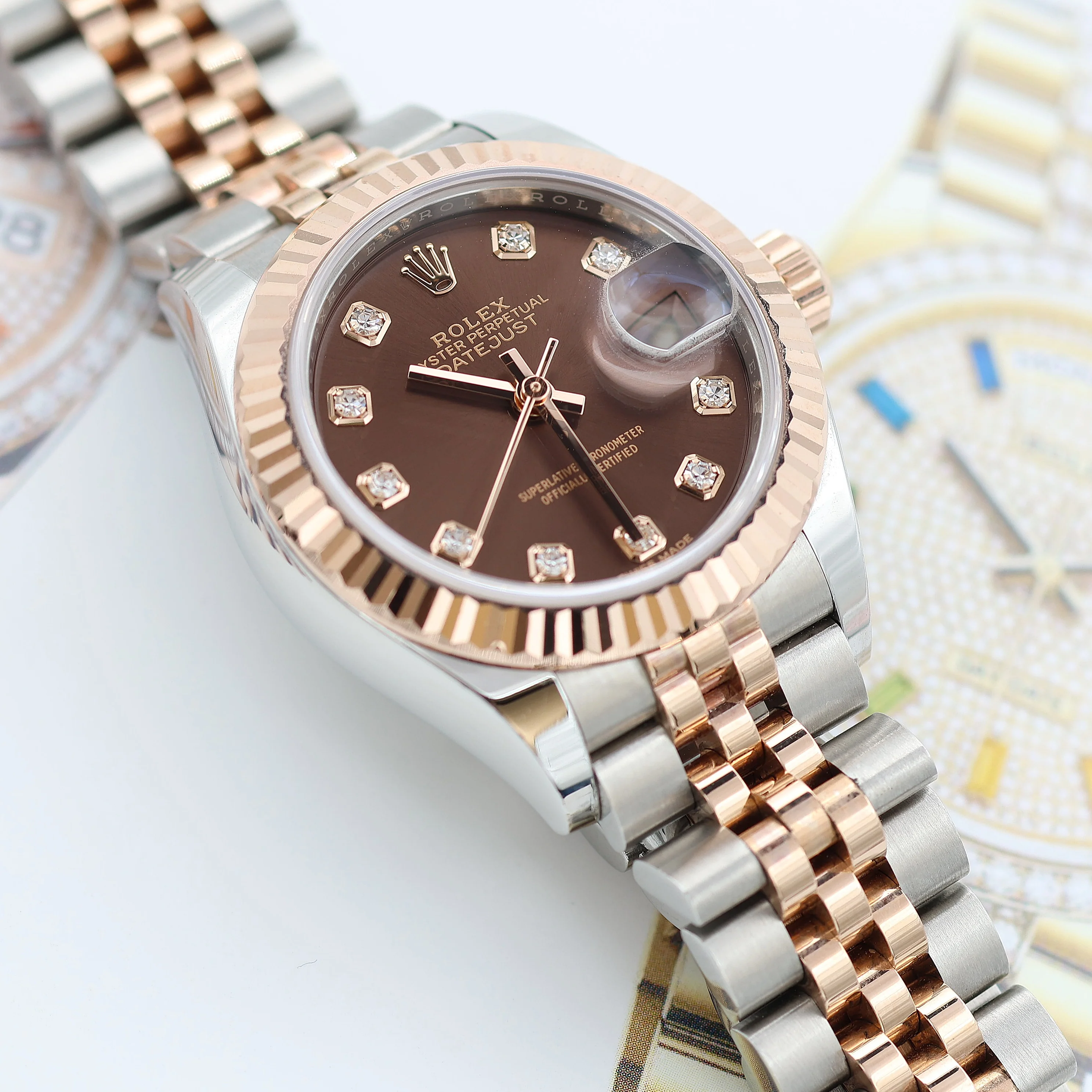 Rolex Lady Datejust ref. 279171 Chocolate Diamonds Dial - Jubilee - Full Set - Image 8