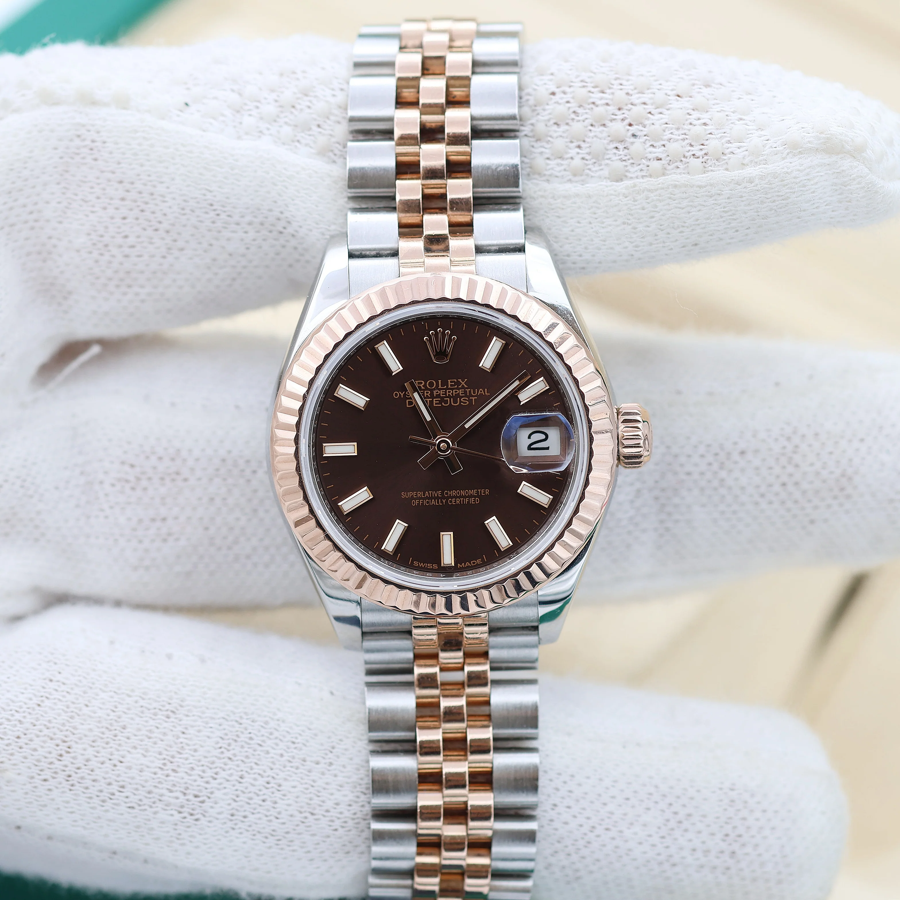 Rolex Lady Datejust ref. 279171 - Chocolate Dial - Jubilee - Full Set - Image 3