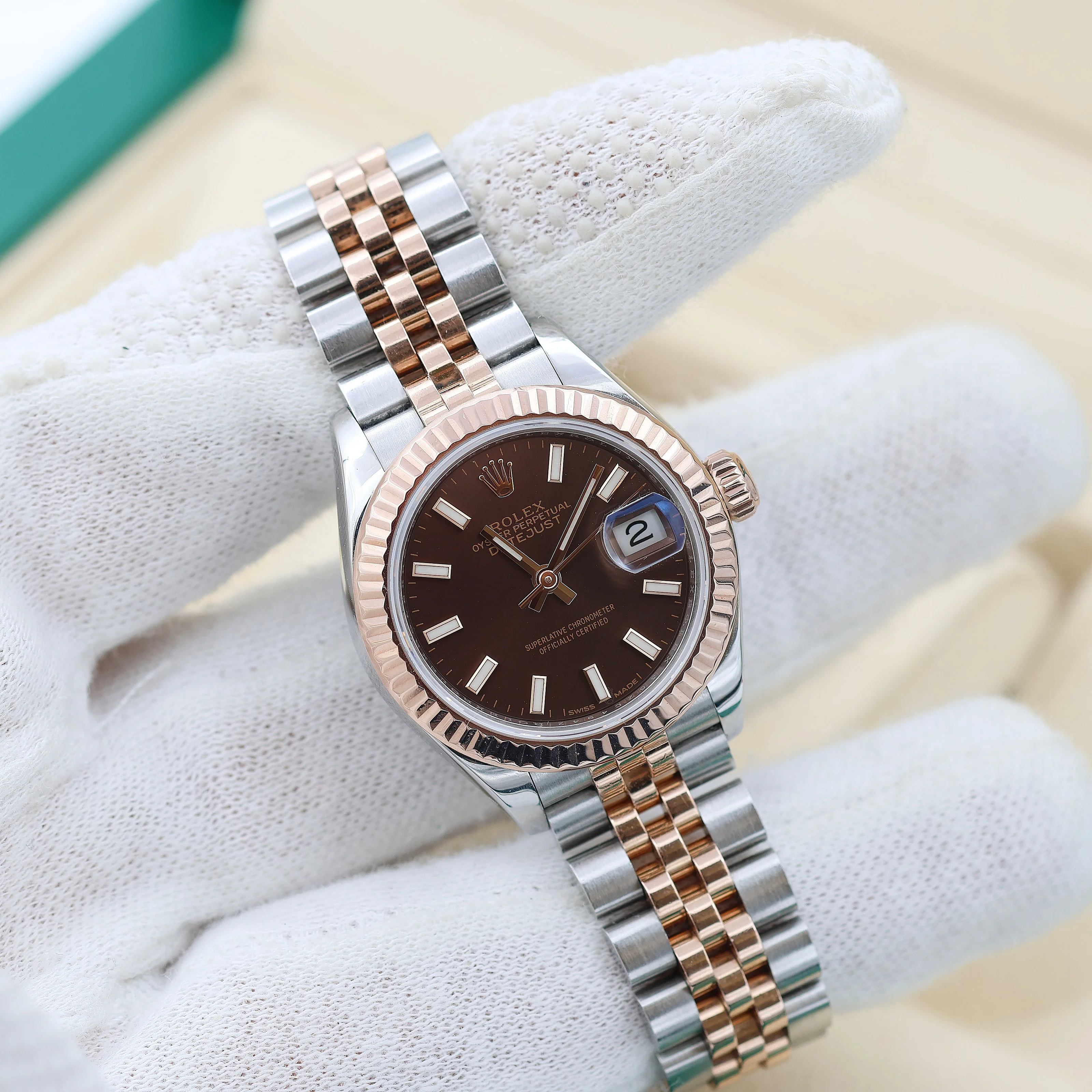 Rolex Lady Datejust ref. 279171 - Chocolate Dial - Jubilee - Full Set - Image 4
