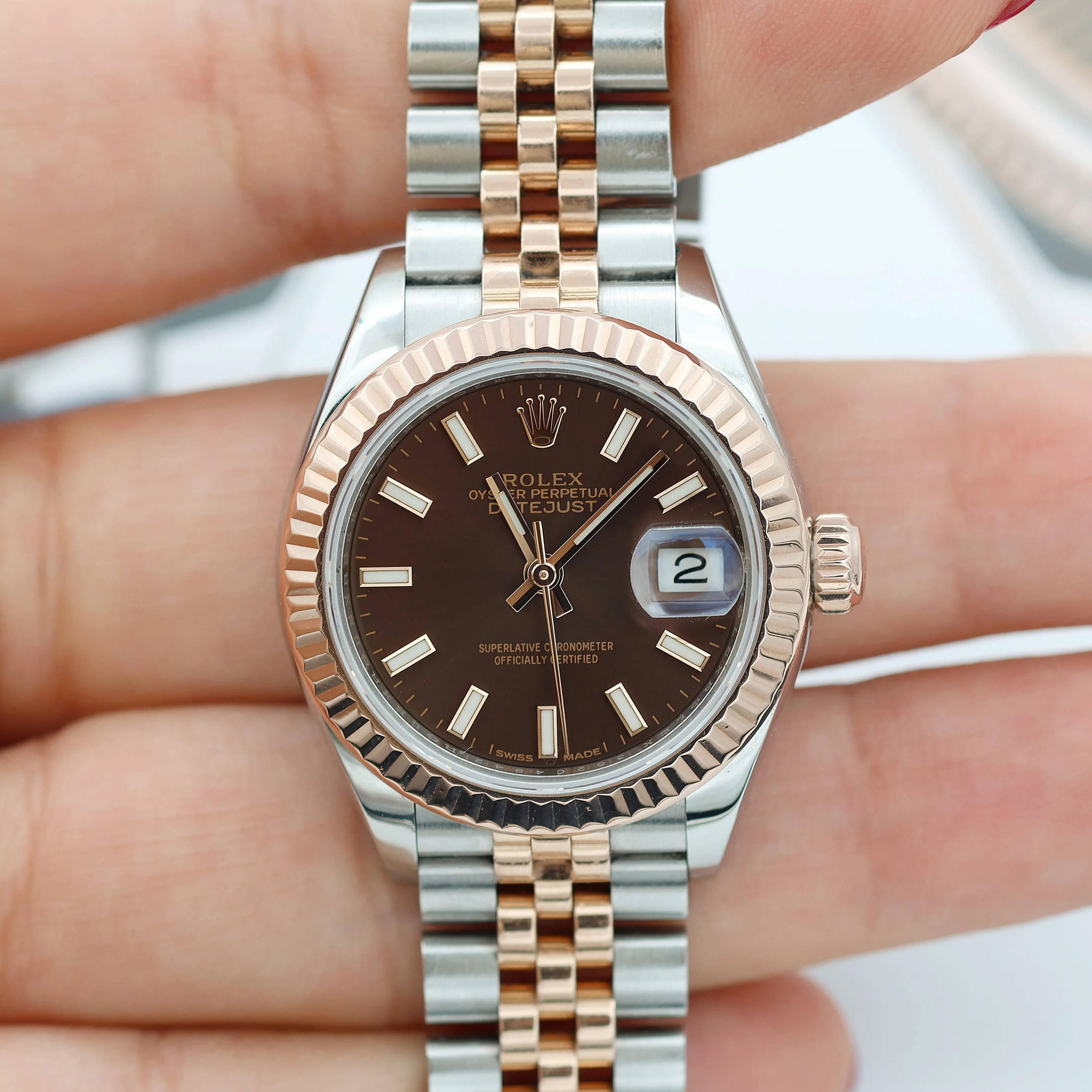 Rolex Lady Datejust ref. 279171 - Chocolate Dial - Jubilee - Full Set - Image 7
