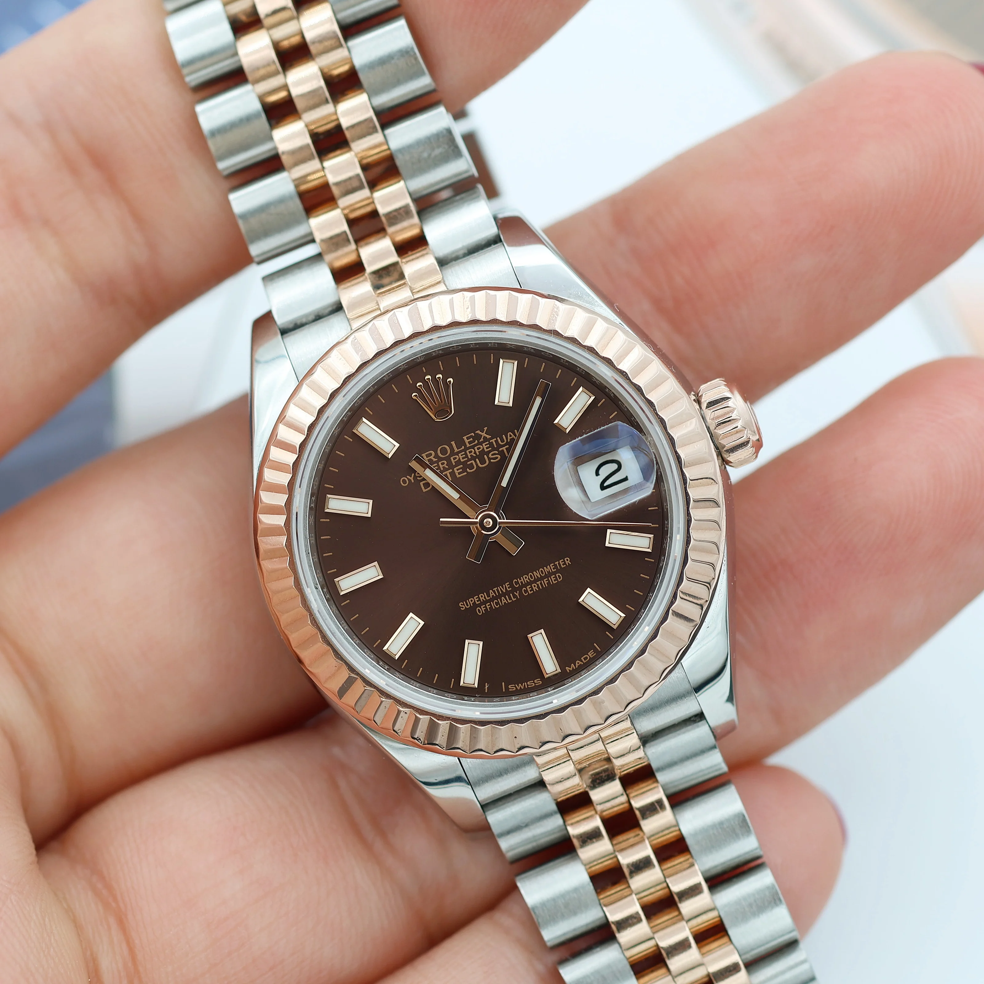 Rolex Lady Datejust ref. 279171 - Chocolate Dial - Jubilee - Full Set - Image 8