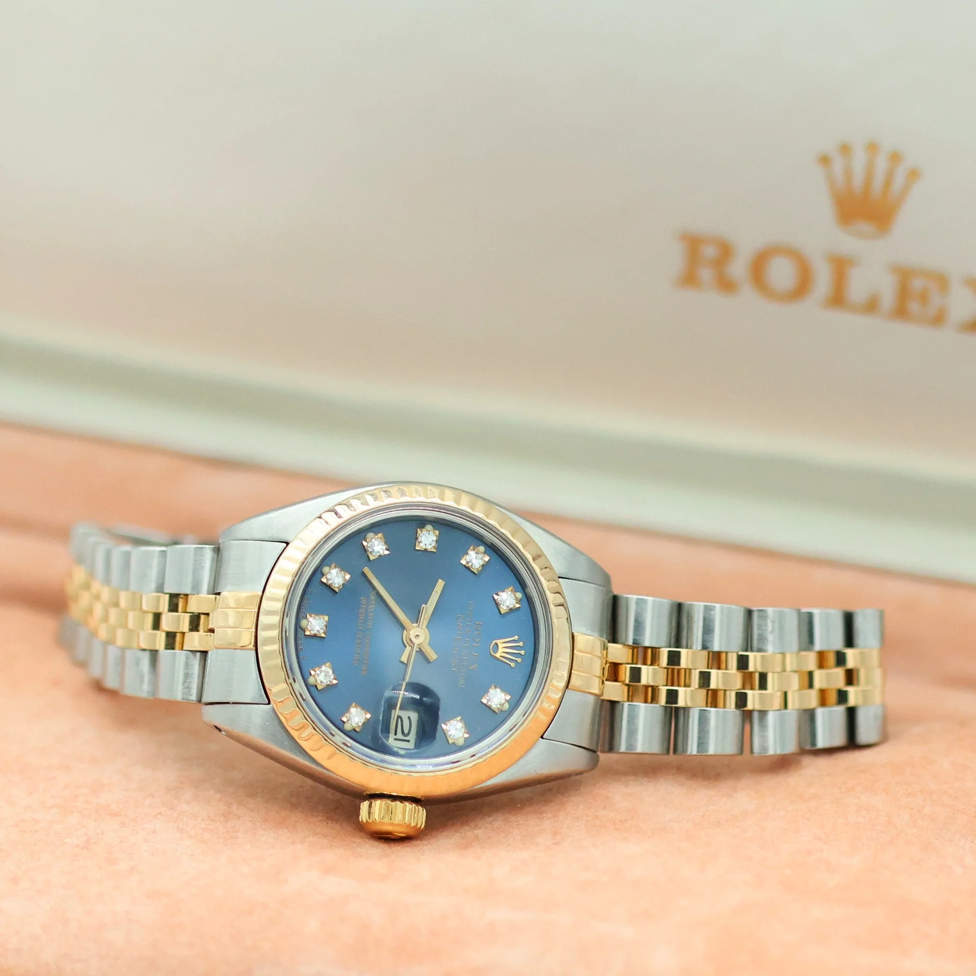 Rolex Lady-Datejust ref. 6917 - Blue Diamonds dial - Jubilee bracelet - Image 10