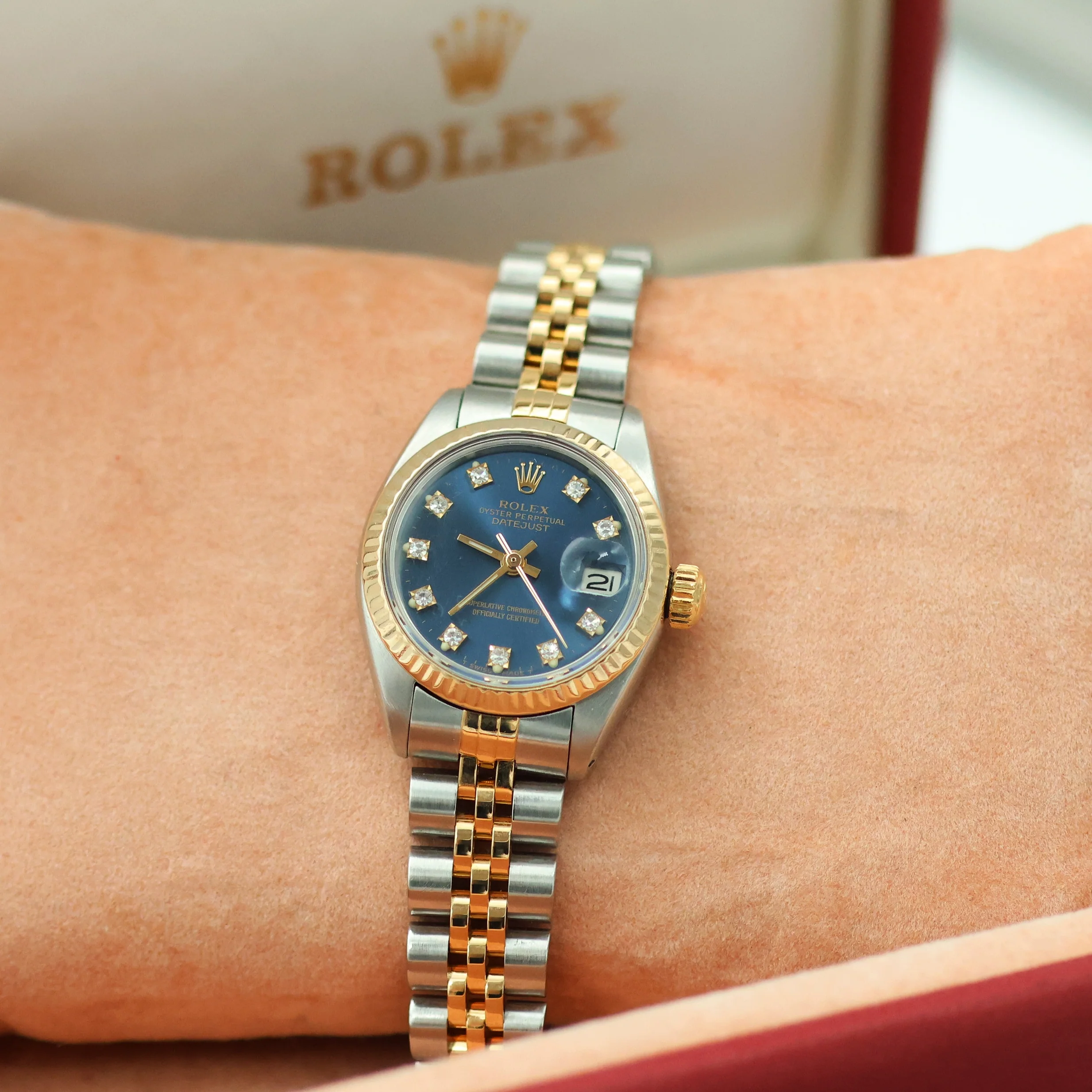 Rolex Lady-Datejust ref. 6917 - Blue Diamonds dial - Jubilee bracelet - Image 2