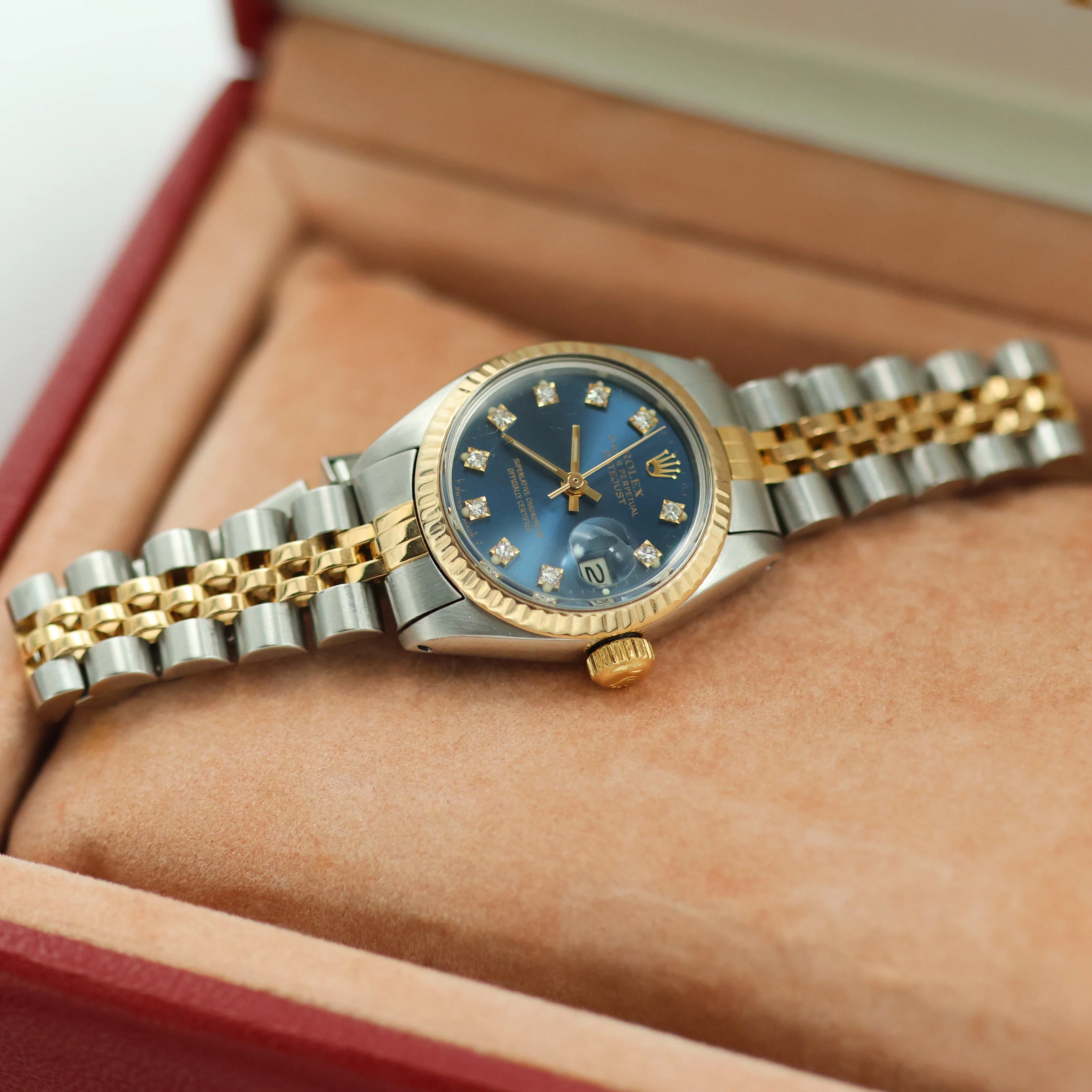 Rolex Lady-Datejust ref. 6917 - Blue Diamonds dial - Jubilee bracelet - Image 3