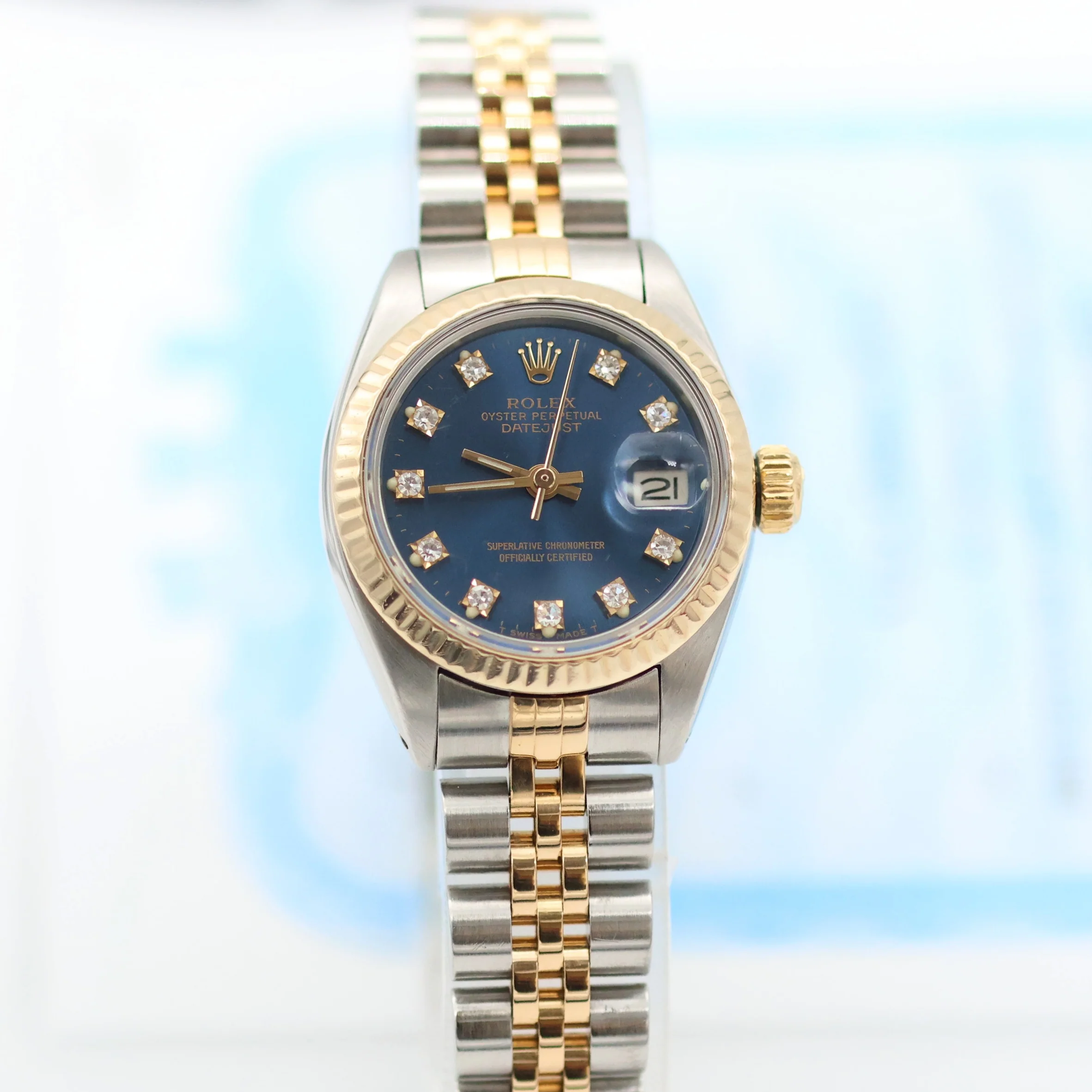 Rolex Lady-Datejust ref. 6917 - Blue Diamonds dial - Jubilee bracelet - Image 5