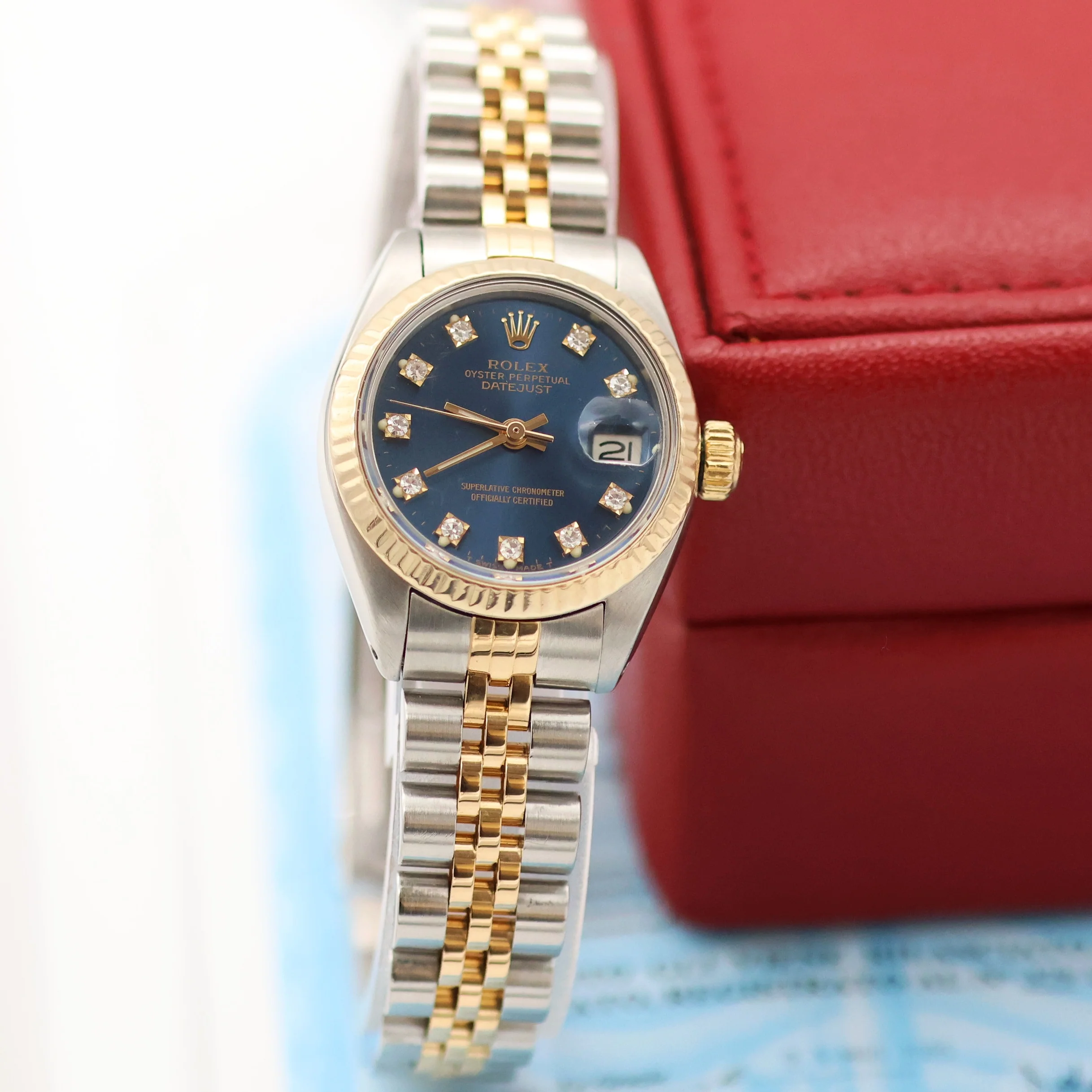 Rolex Lady-Datejust ref. 6917 - Blue Diamonds dial - Jubilee bracelet - Image 7