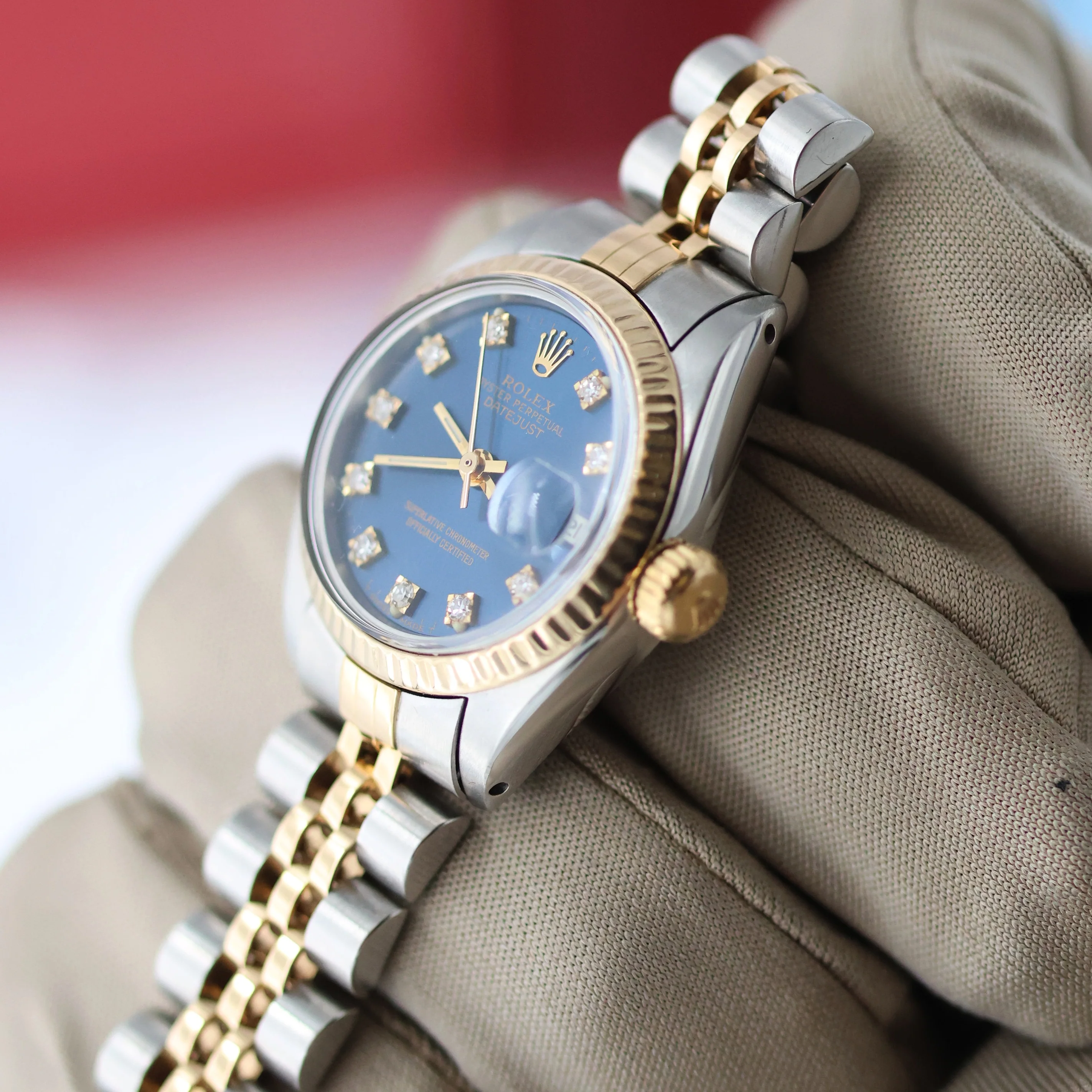 Rolex Lady-Datejust ref. 6917 - Blue Diamonds dial - Jubilee bracelet - Image 8
