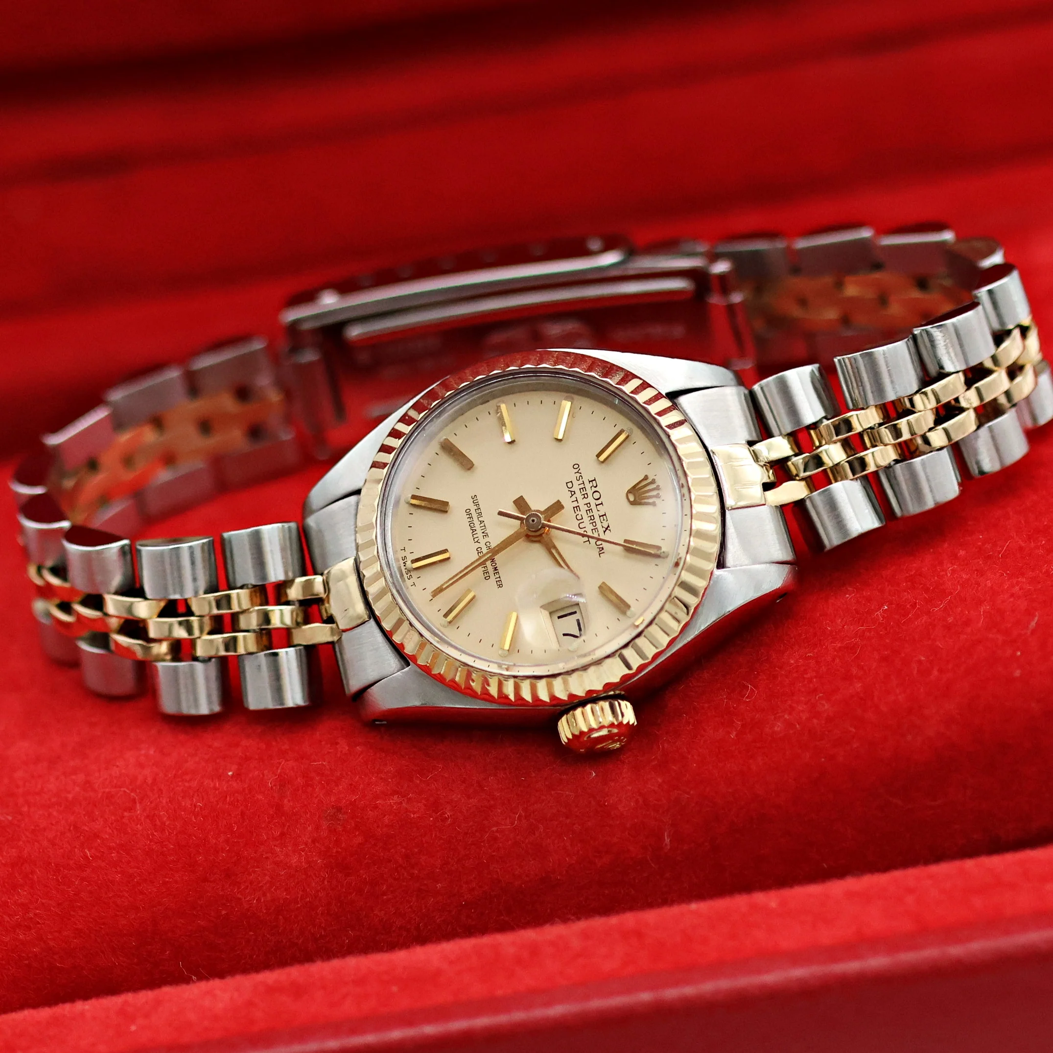 Rolex Lady-Datejust ref. 6917 - Steel and Gold - Cream Dial - Jubilee Bracelet - Image 12