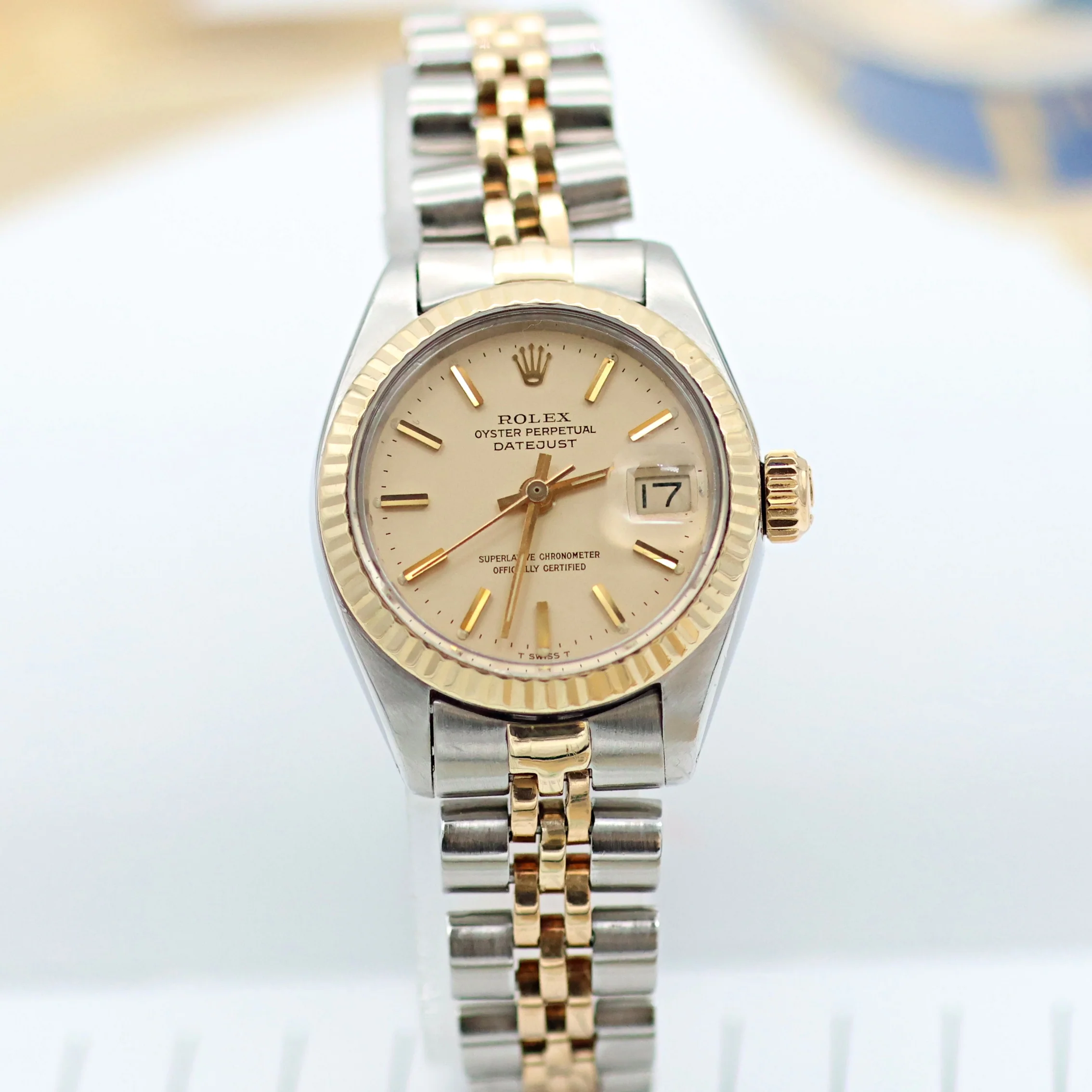 Rolex Lady-Datejust ref. 6917 - Steel and Gold - Cream Dial - Jubilee Bracelet - Image 3