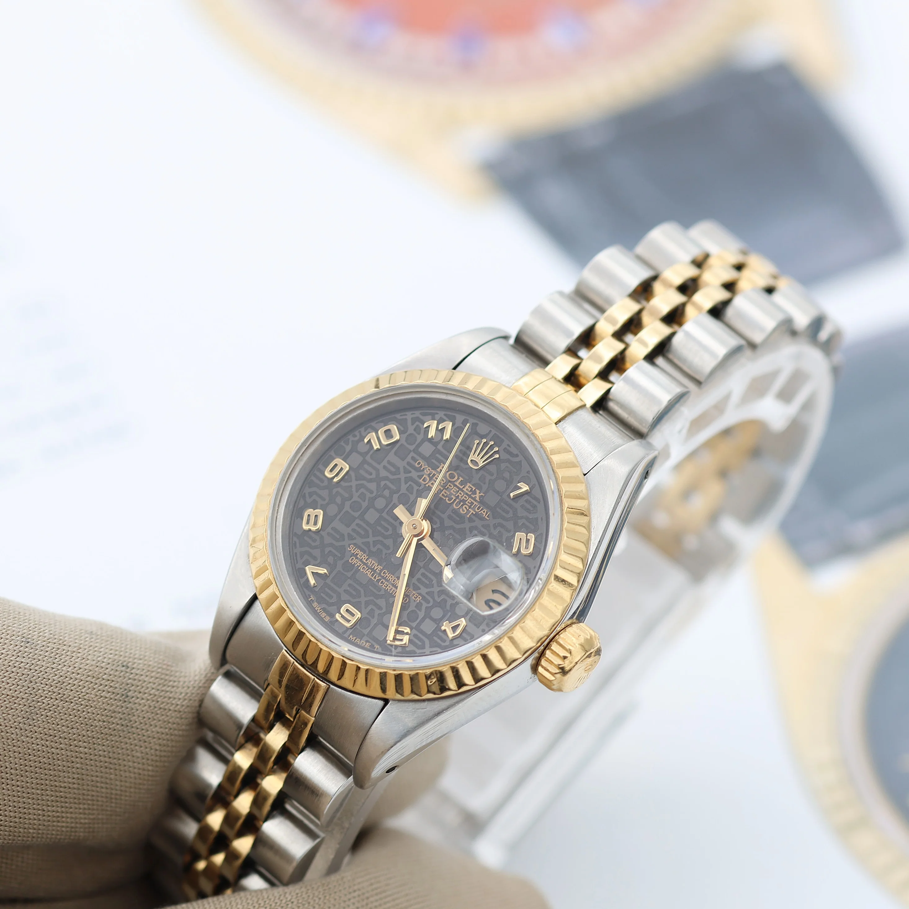 Rolex Lady-Datejust ref. 69173 - Brown Millennary/Computer Dial - Jubilee Bracelet - Image 4