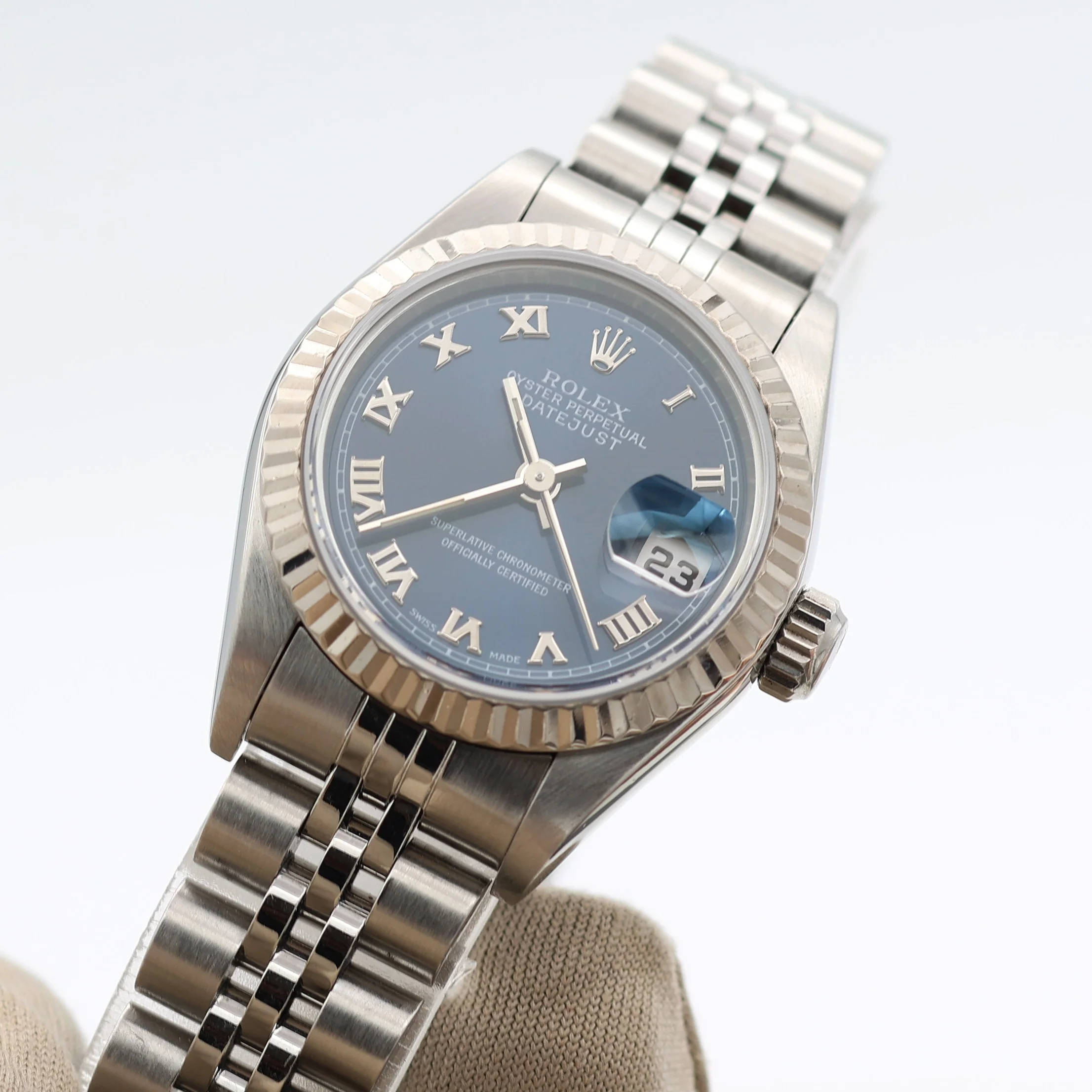 Rolex Lady-Datejust ref. 69174 - Blue Roman Dial Jubilee bracelet - Full Set - Image 8