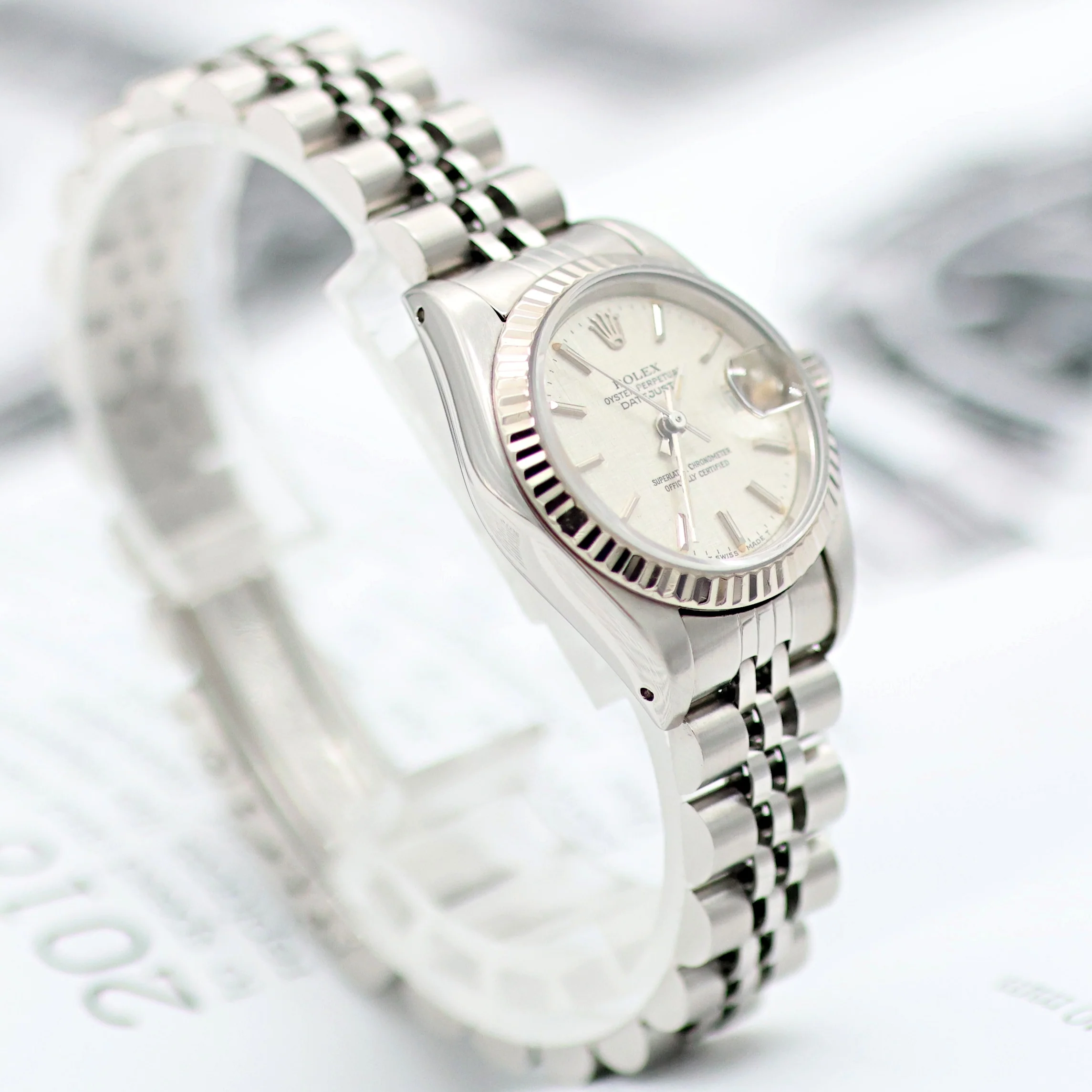 Rolex Lady-Datejust ref. 69174 - SIlver Linen Dial - Jubilee bracelet - Image 10