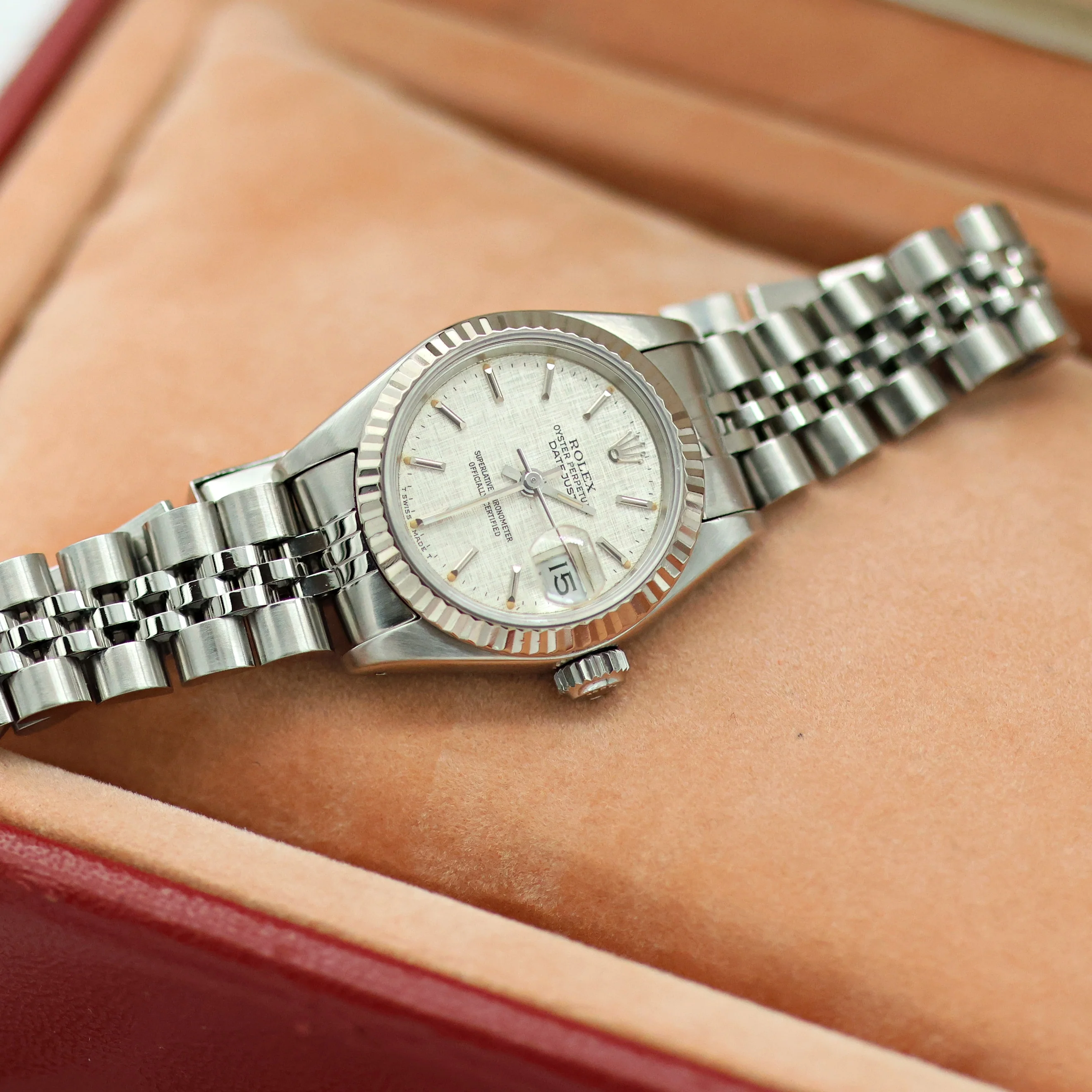 Rolex Lady-Datejust ref. 69174 - SIlver Linen Dial - Jubilee bracelet - Image 5