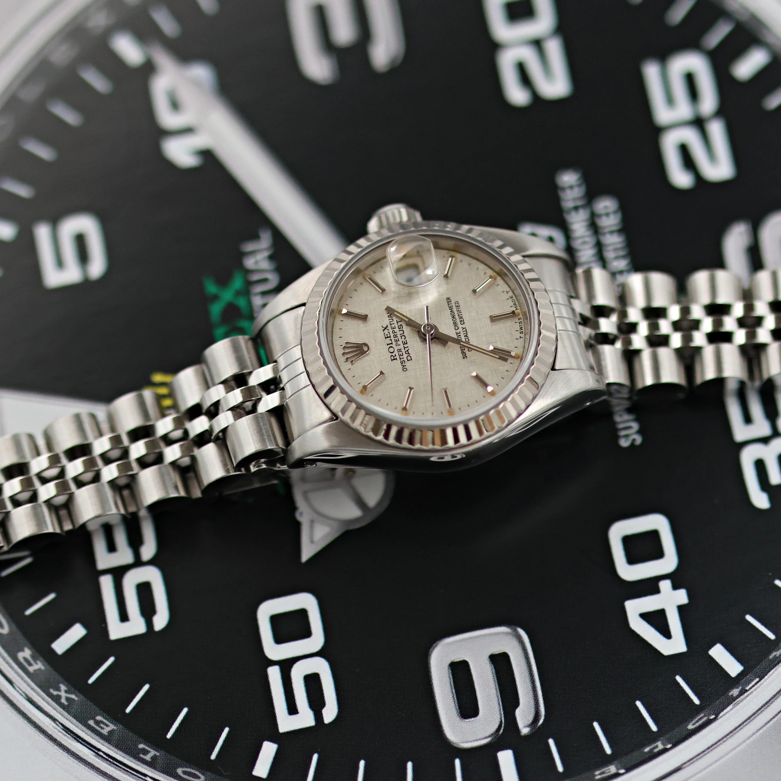 Rolex Lady-Datejust ref. 69174 - SIlver Linen Dial - Jubilee bracelet - Image 8