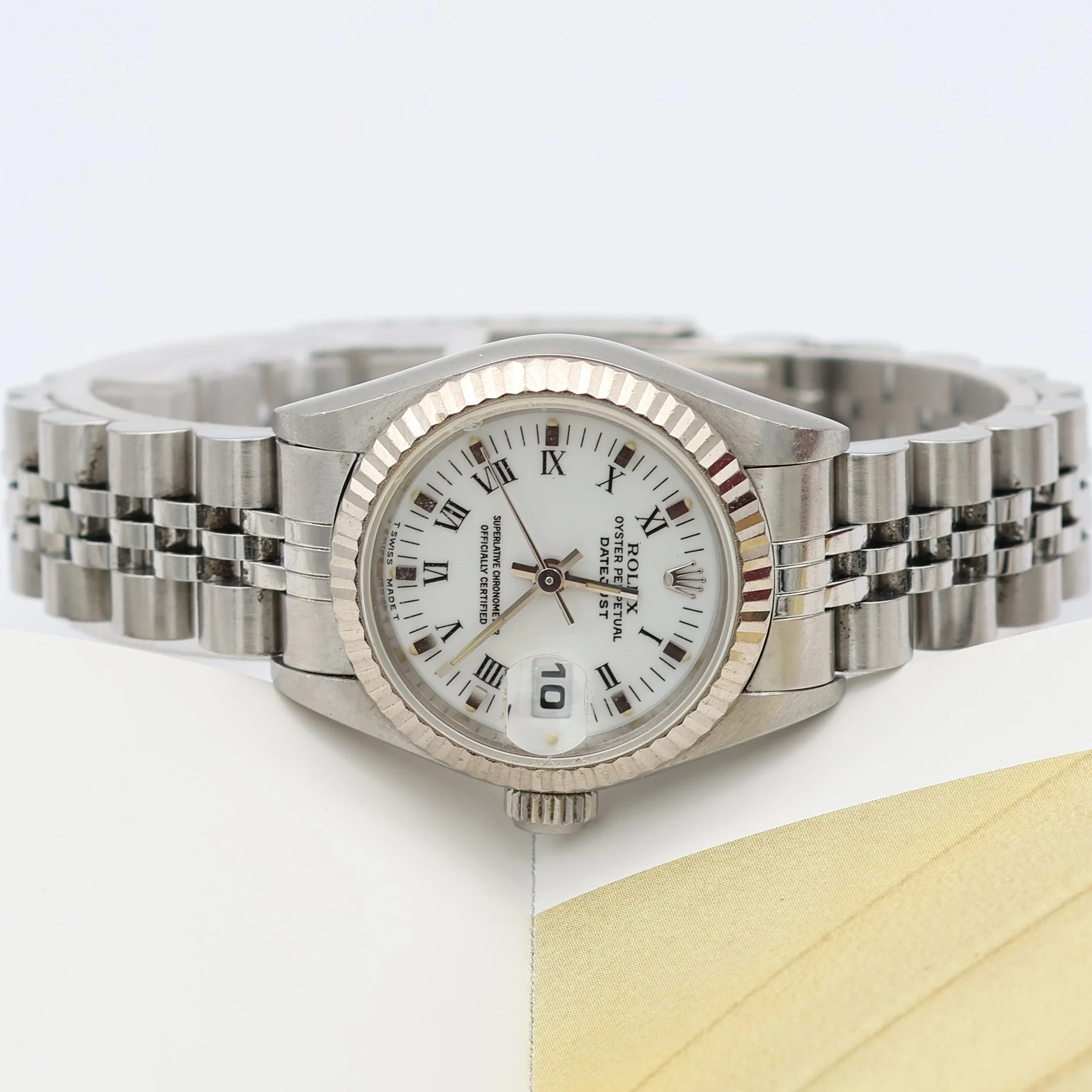 Rolex Lady-Datejust ref. 69174 - White Roman Small (Lines) Dial Jubilee bracelet - Full Set - Image 16