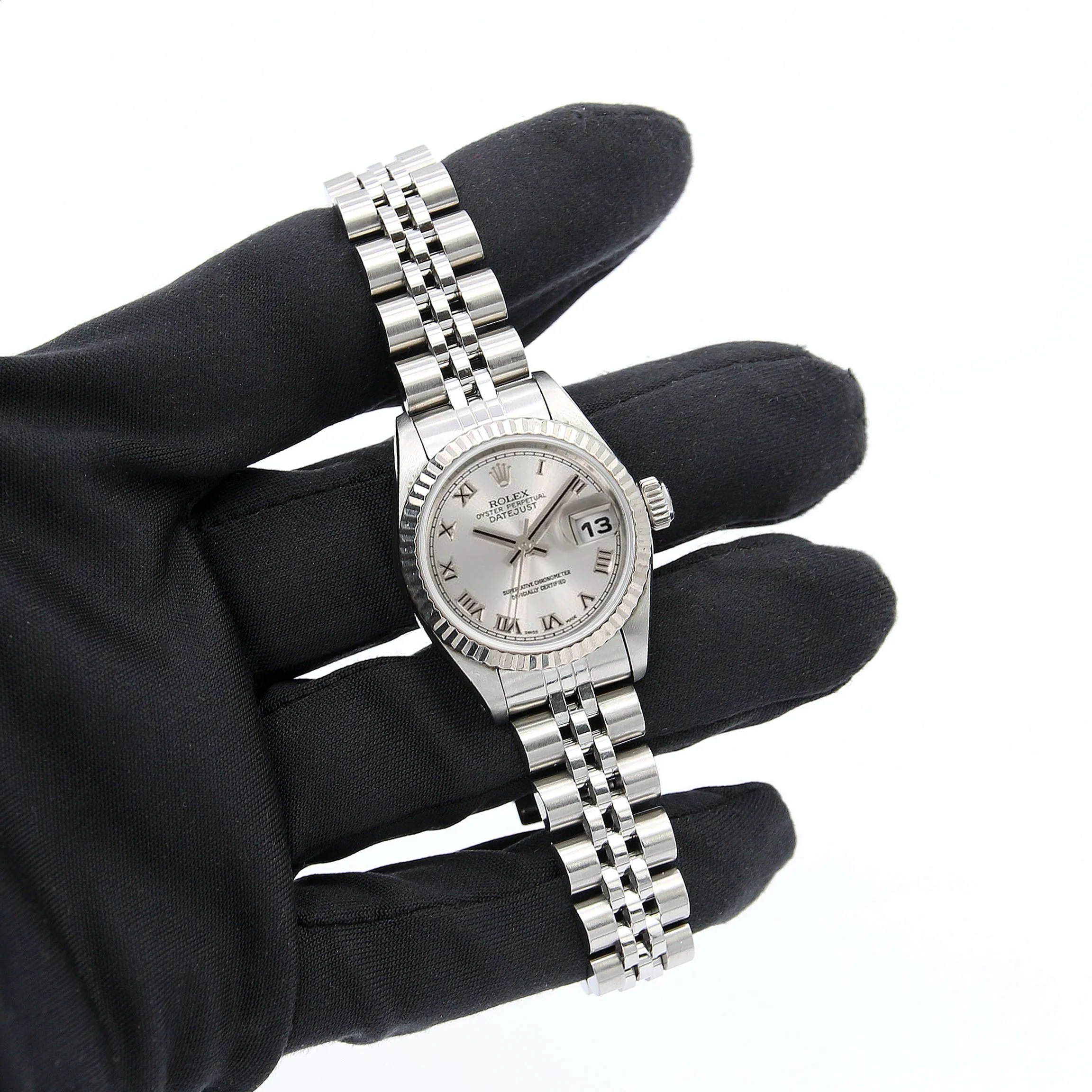 Rolex Lady-Datejust ref. 79174 - Silver Roman Dial Jubilee bracelet - Full Set - Image 2