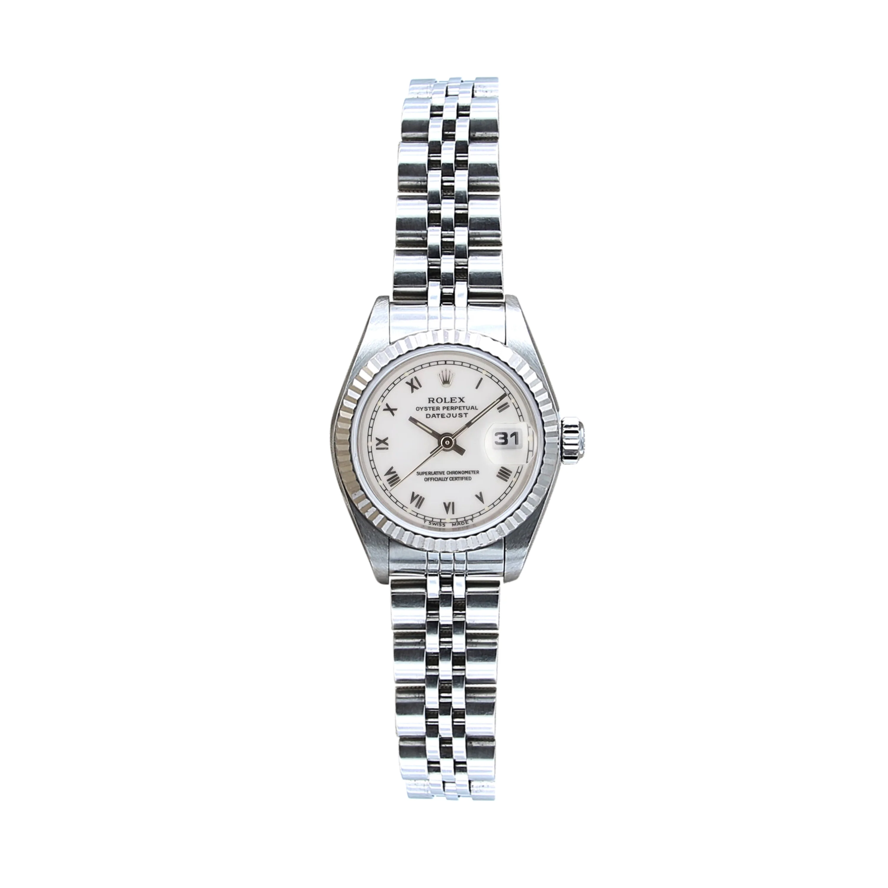 Rolex Lady-Datejust ref. 79174 - White Roman Small (Circle) Dial Jubilee bracelet - Full Set