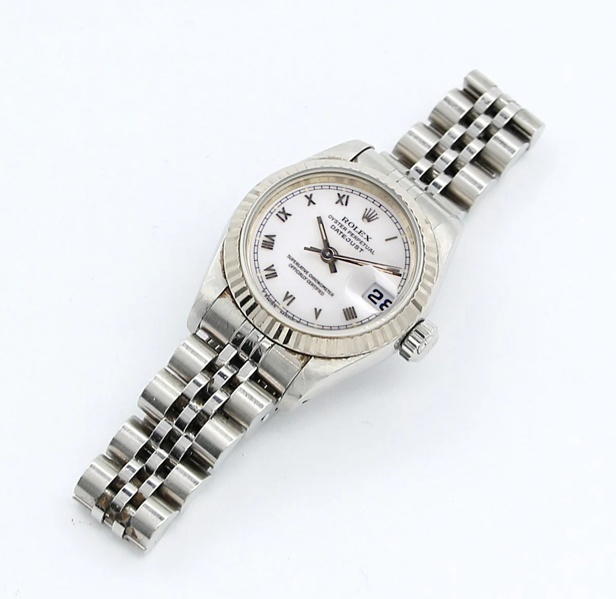Rolex Lady-Datejust ref. 79174 - White Roman Small (Circle) Dial Jubilee bracelet - Full Set - Image 4