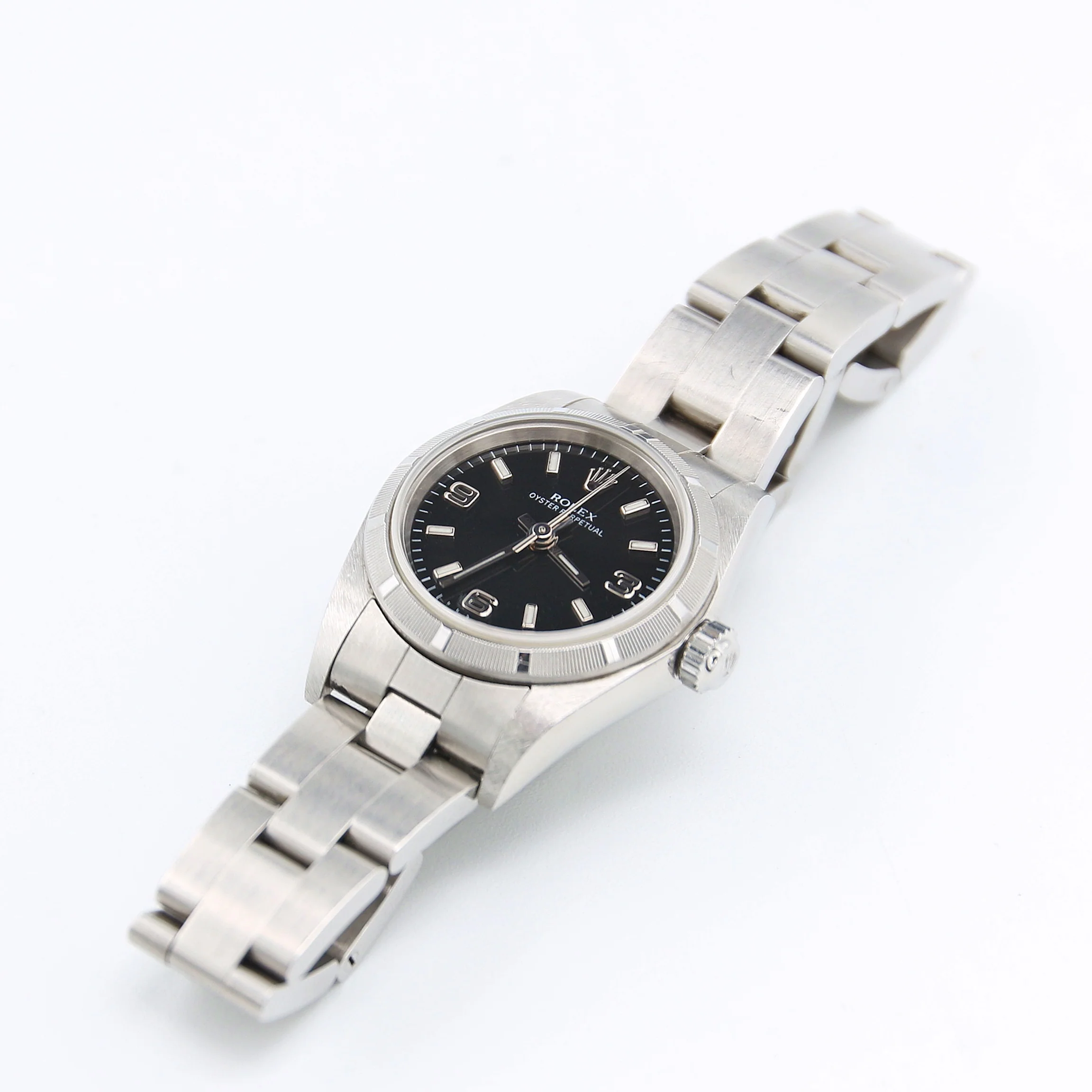 Rolex Lady Oyster Perpetual 76030 - Black 3-6-9 Dial - Oyster Bracelet - Image 5