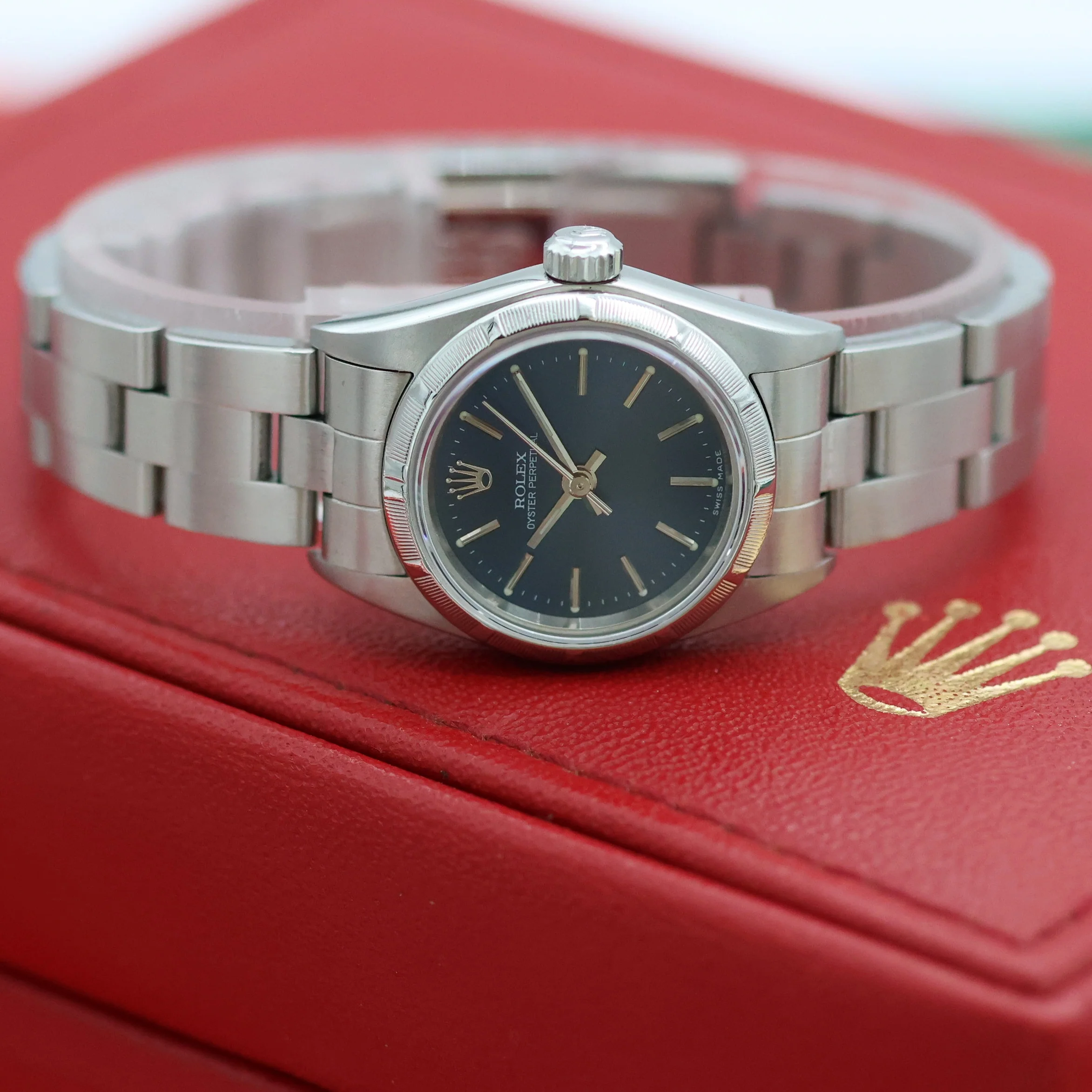 Rolex Lady Oyster Perpetual 76030 - Blue Dial - Oyster Bracelet - Image 3