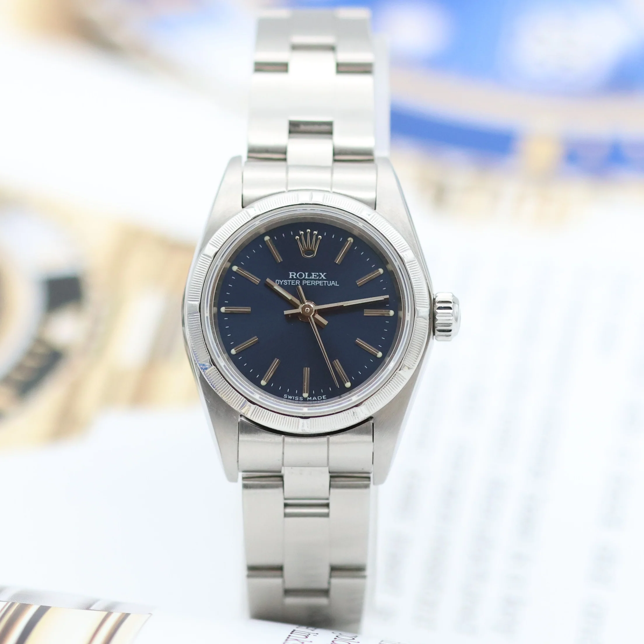 Rolex Lady Oyster Perpetual 76030 - Blue Dial - Oyster Bracelet - Image 4