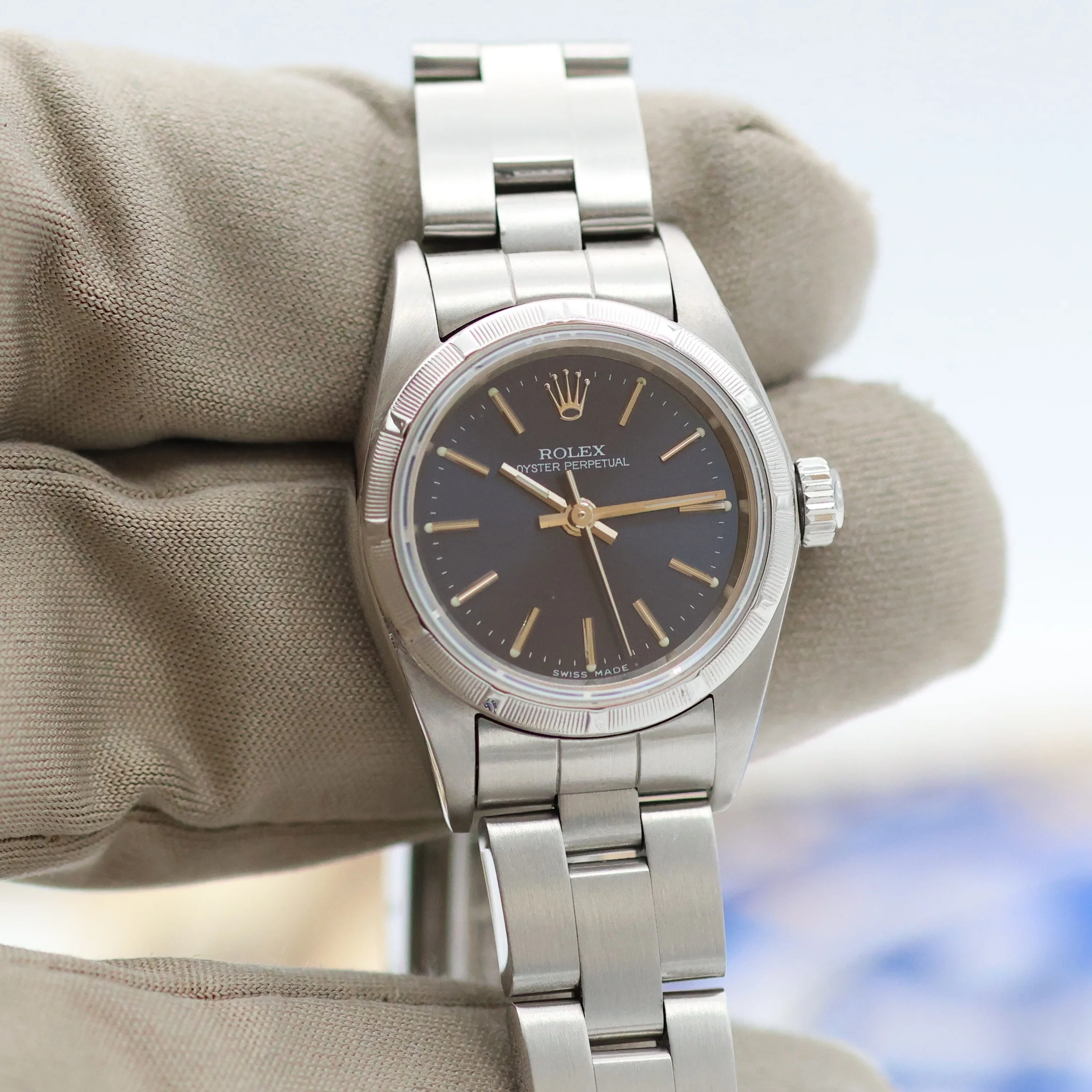 Rolex Lady Oyster Perpetual 76030 - Blue Dial - Oyster Bracelet - Image 6